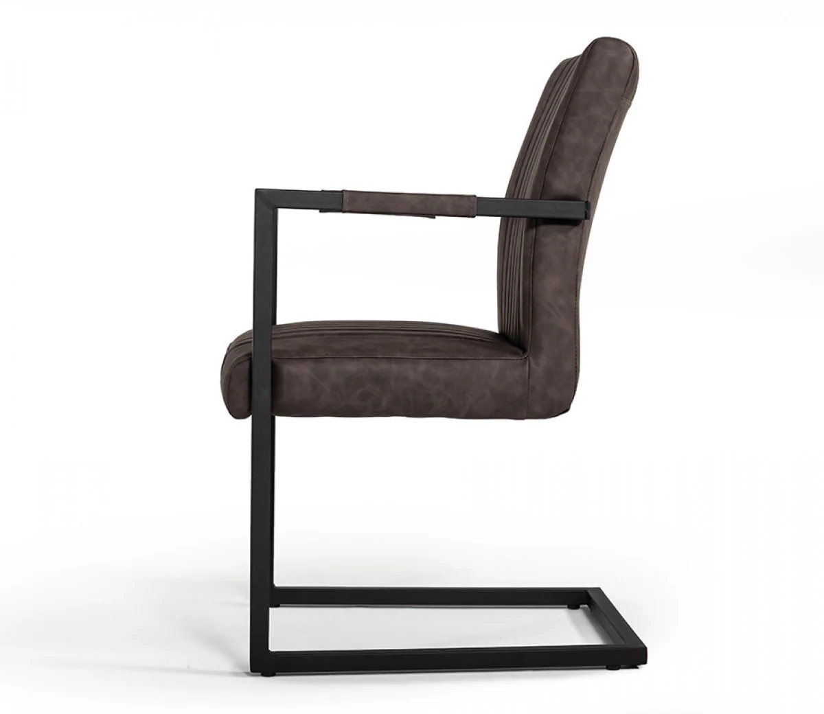 Set of Two Brown Faux Leather Dining Chairs By Homeroots - Image 4