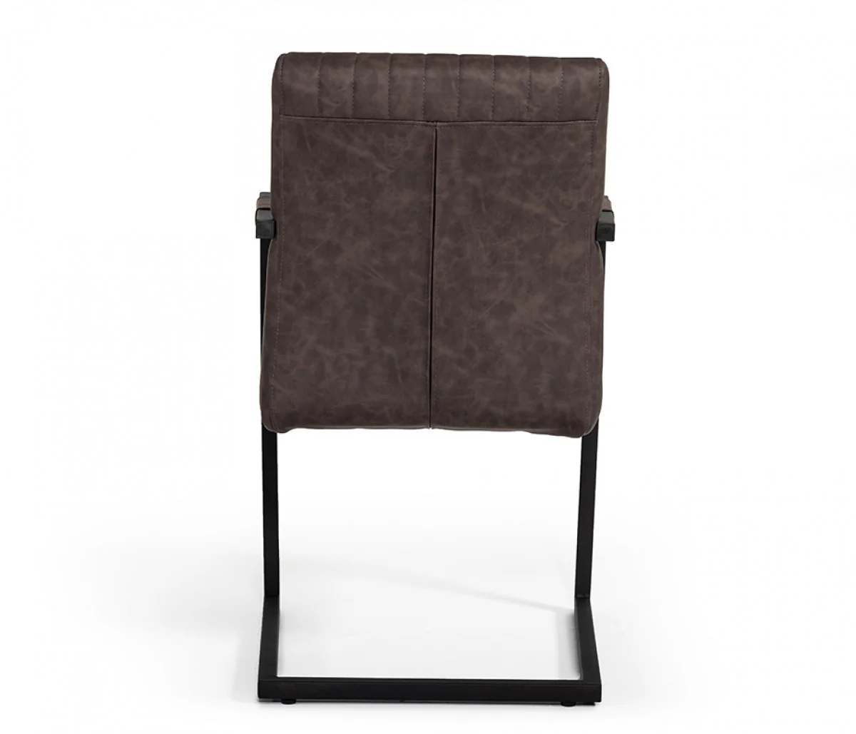 Set of Two Brown Faux Leather Dining Chairs By Homeroots - Image 5