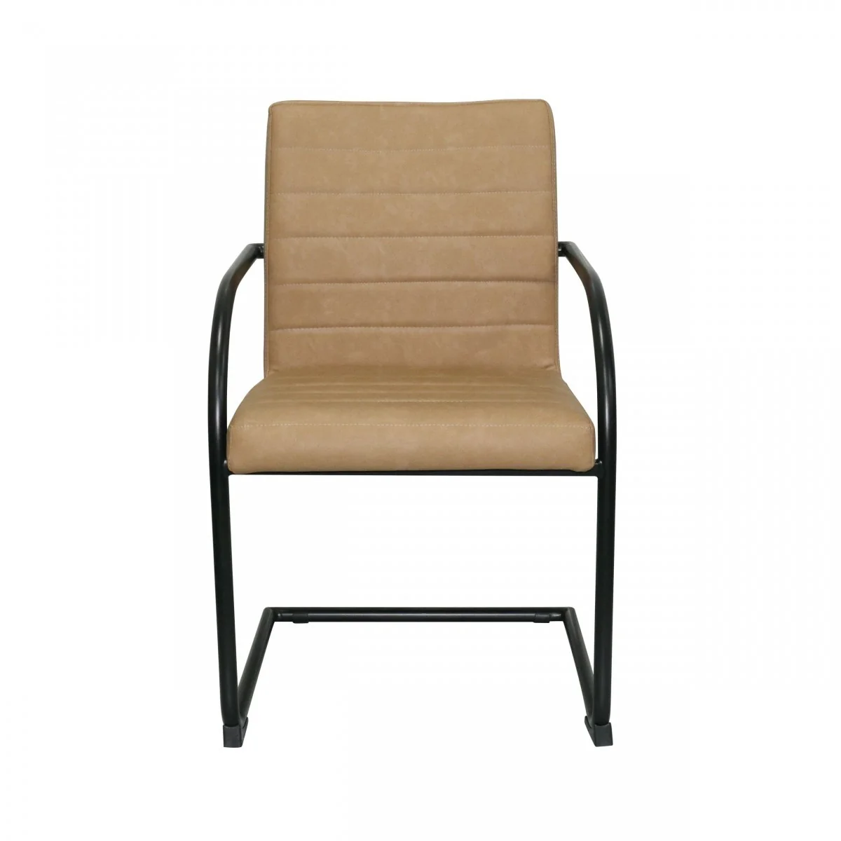 Set of Two Brown Faux Leather Industrial Dining Chairs By Homeroots - Image 8