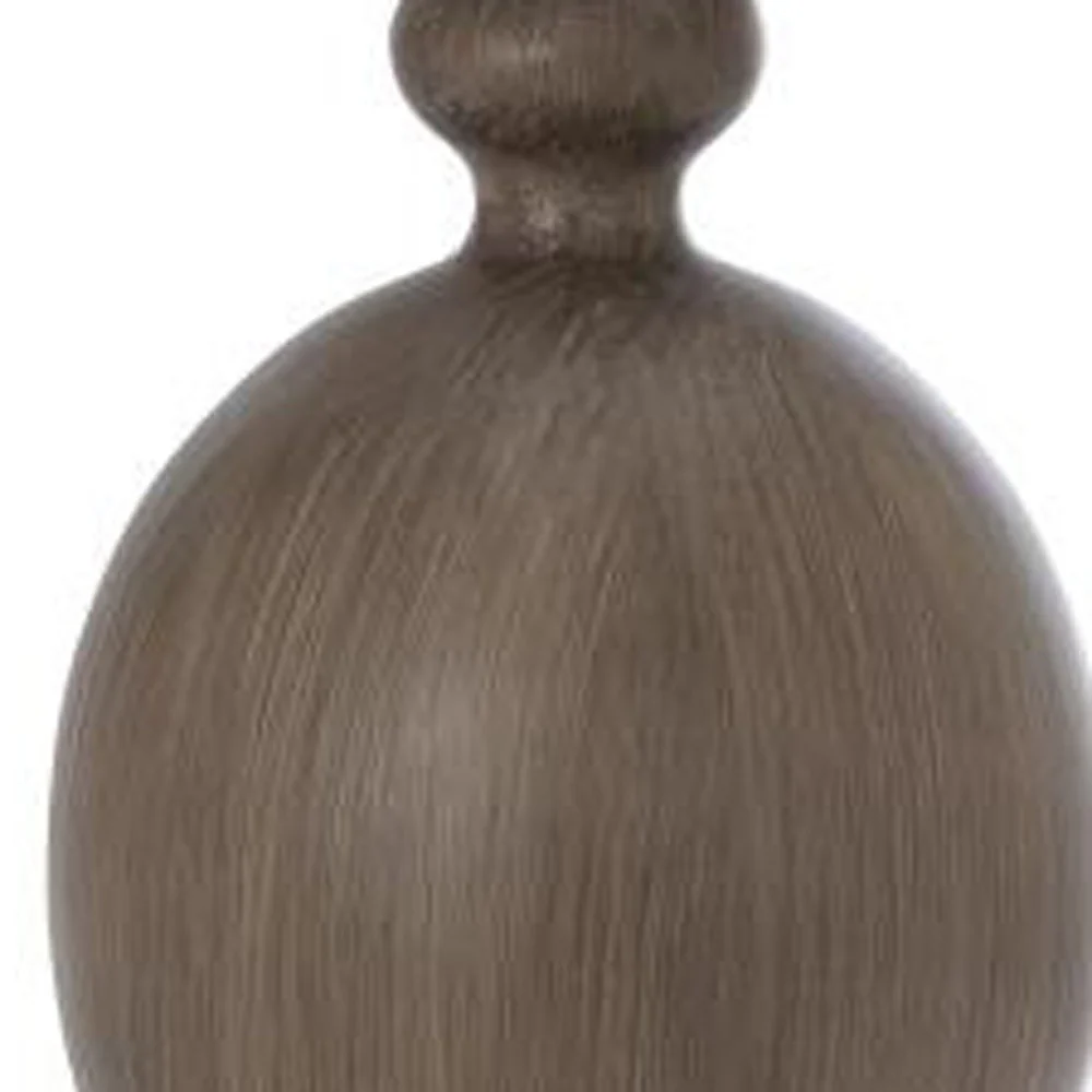 Set of Two Brown Geometric Table Lamps With Beige Drum Shade By Homeroots - Image 4