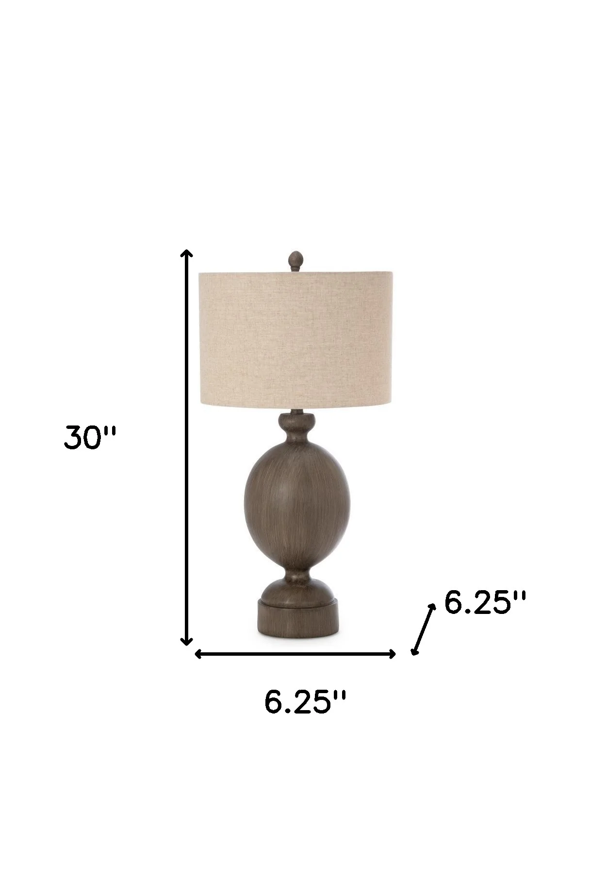 Set of Two Brown Geometric Table Lamps With Beige Drum Shade By Homeroots - Image 6