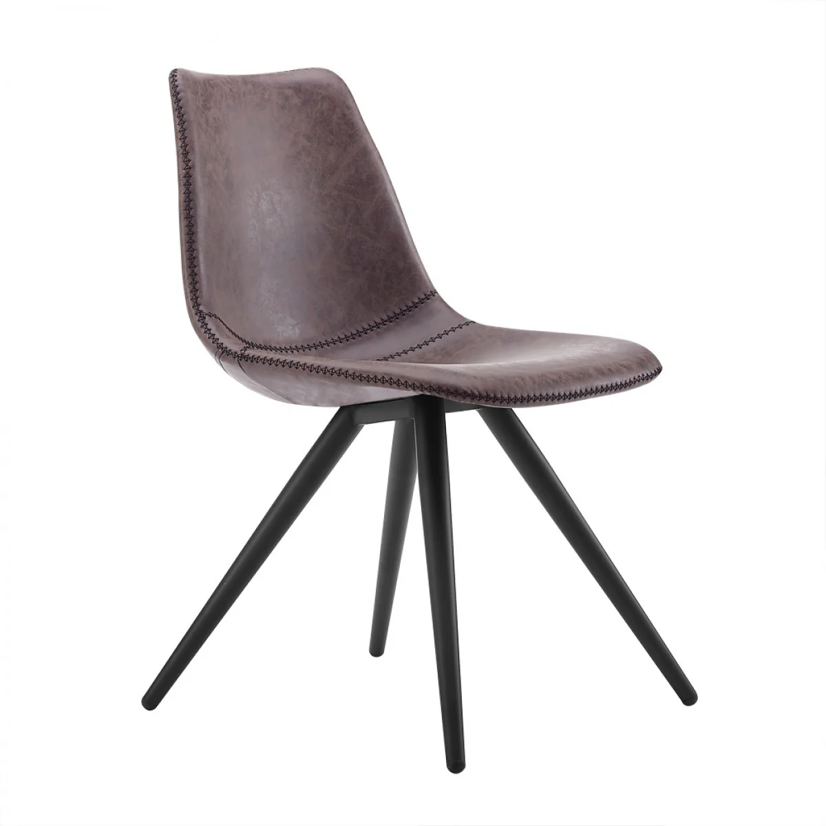 Set of Two Brown Modern Dining Chairs By Homeroots - Image 2