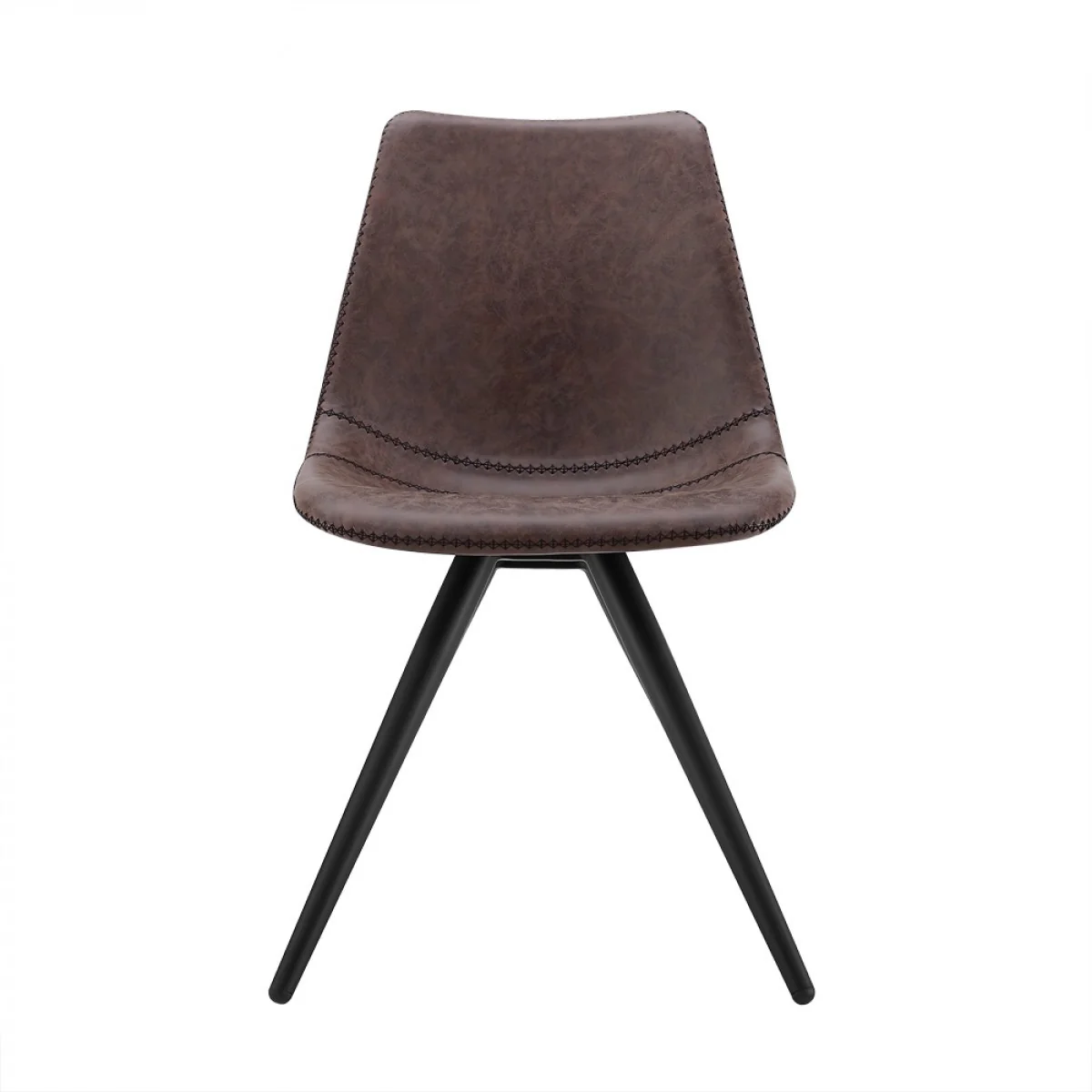 Set of Two Brown Modern Dining Chairs By Homeroots - Image 4