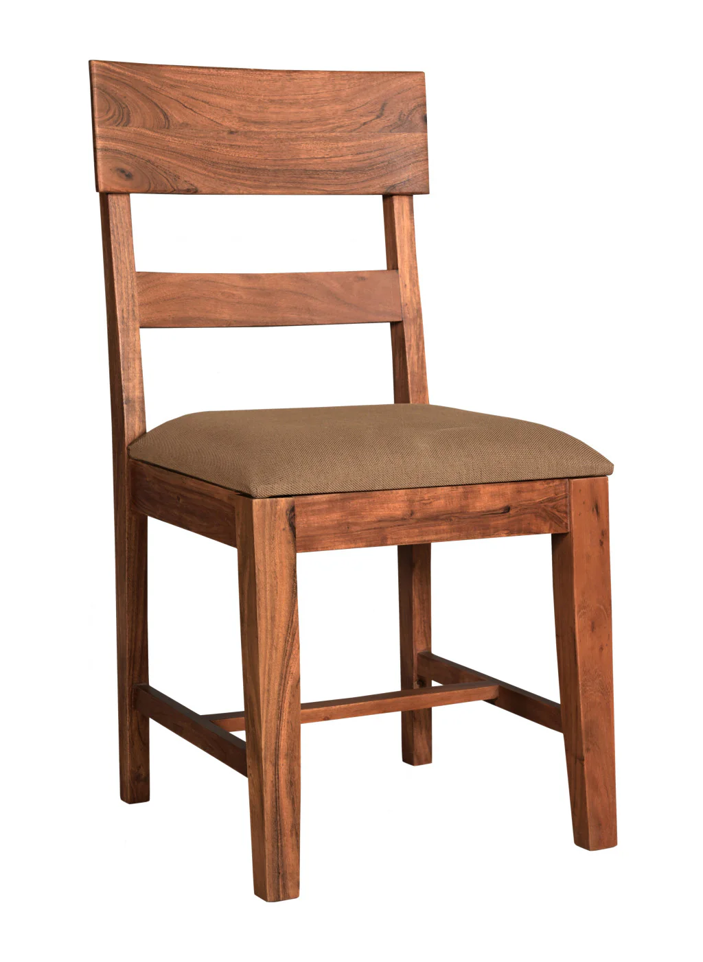 Set of Two Brown Upholstered Fabric Slat Back Dining Side Chairs By Homeroots - Image 8