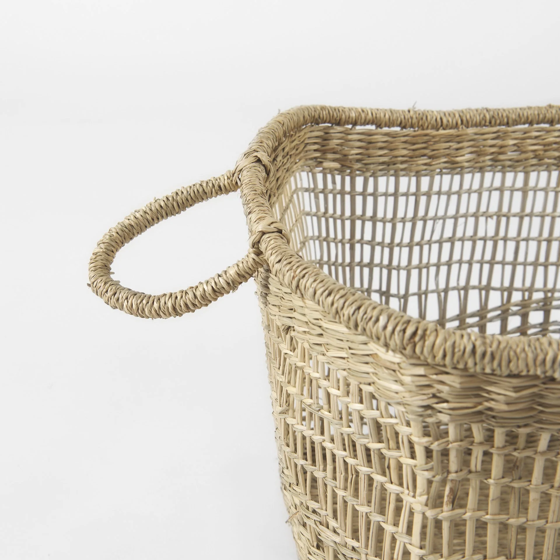Set of Two Brown Wicker Storage Baskets By Homeroots - Image 7