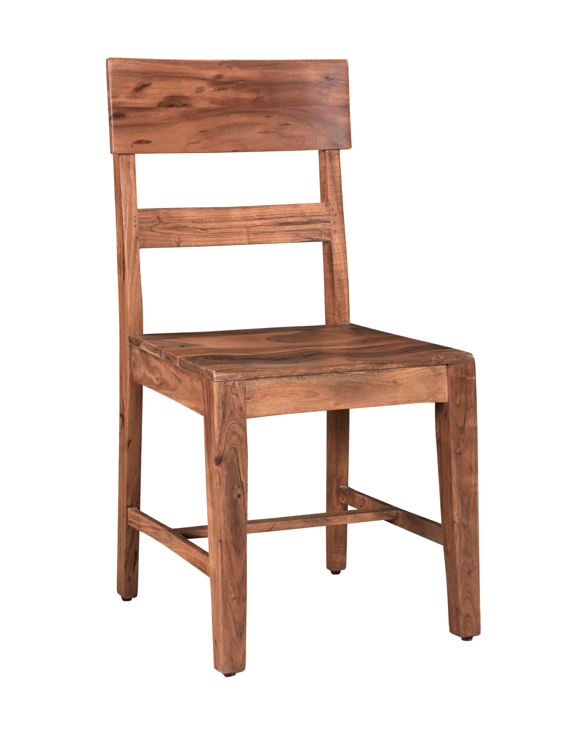Set of Two Brown Wood Ladder Back Dining Side Chairs By Homeroots - Image 2