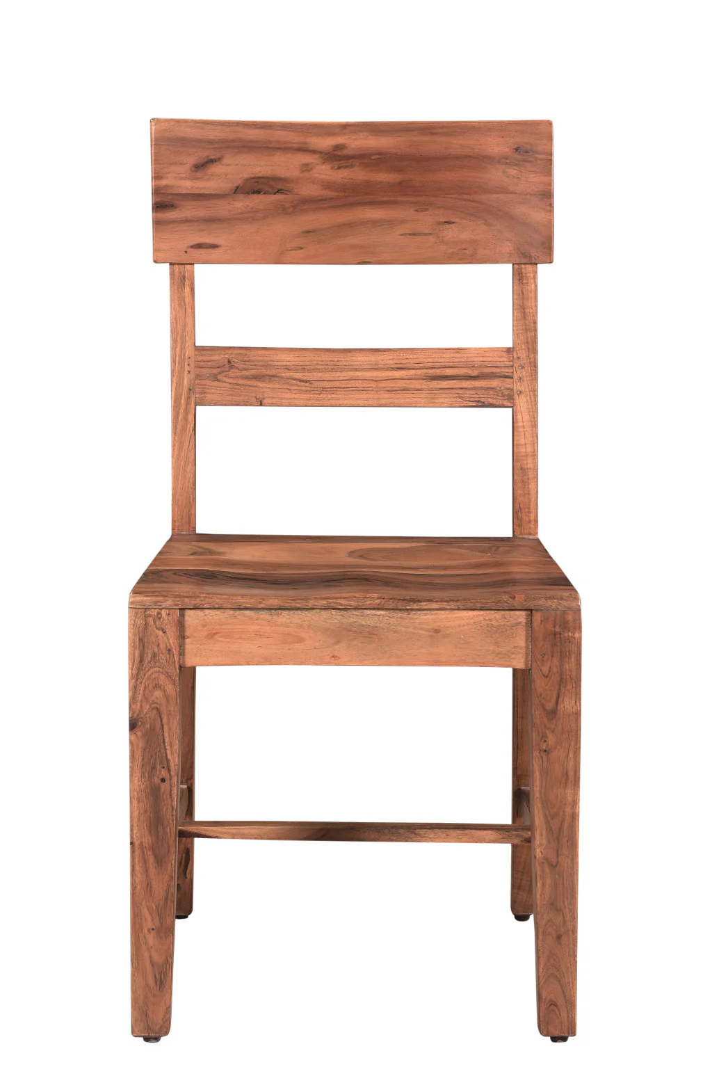 Set of Two Brown Wood Ladder Back Dining Side Chairs By Homeroots - Image 3