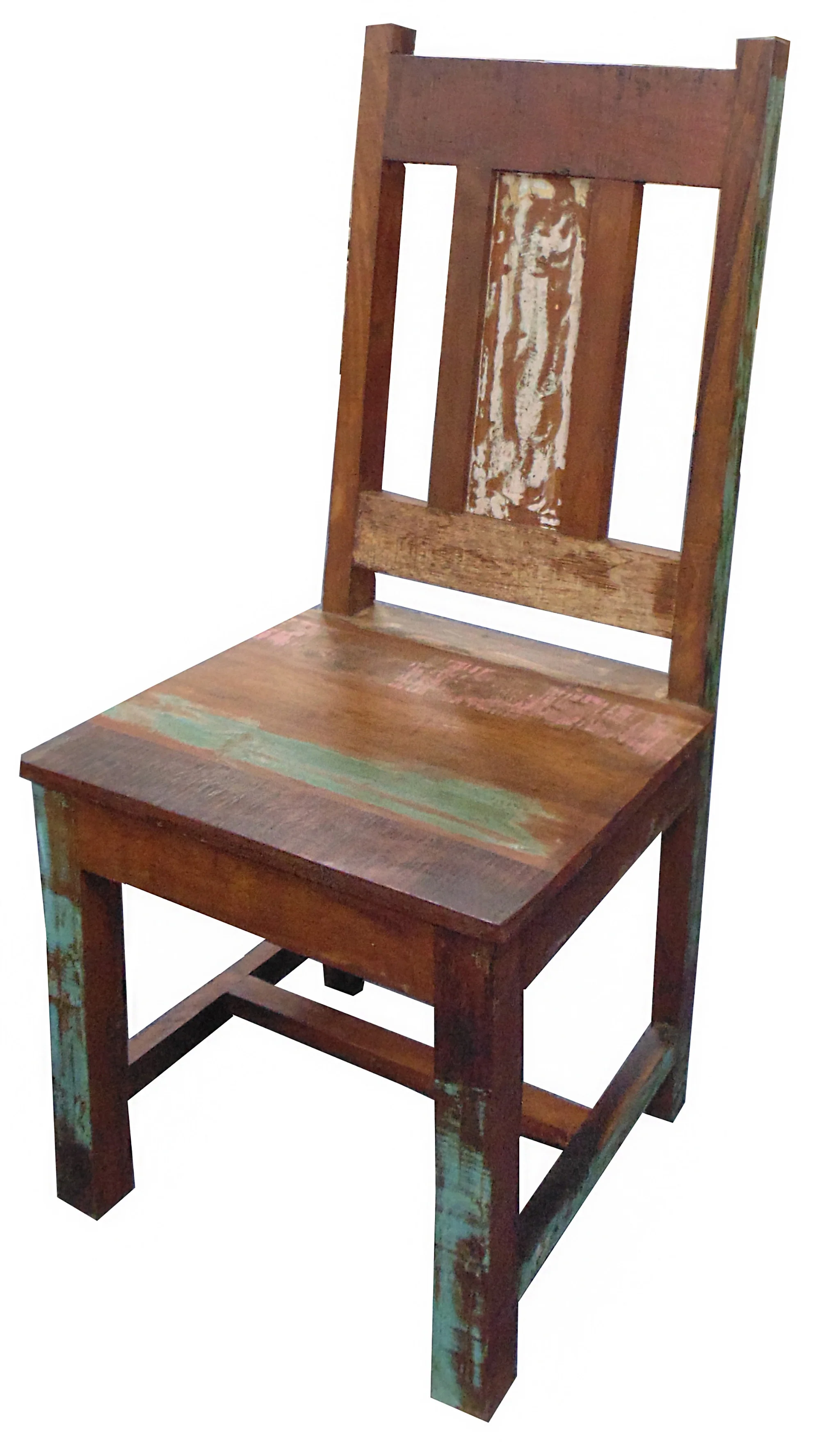Set of Two Brown Wood Slat Back Dining Side Chairs By Homeroots - Image 2