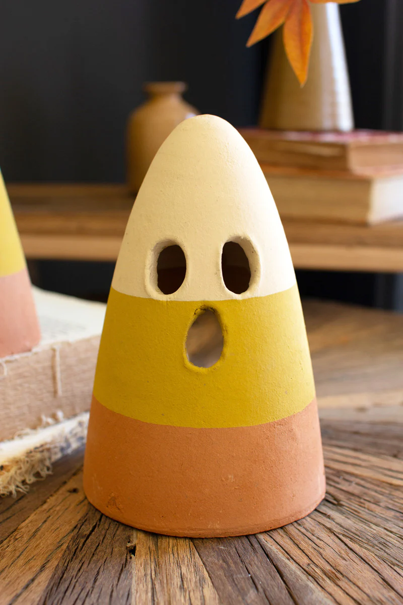 Set Of Two Candy Corn Lanterns By Kalalou - Image 2