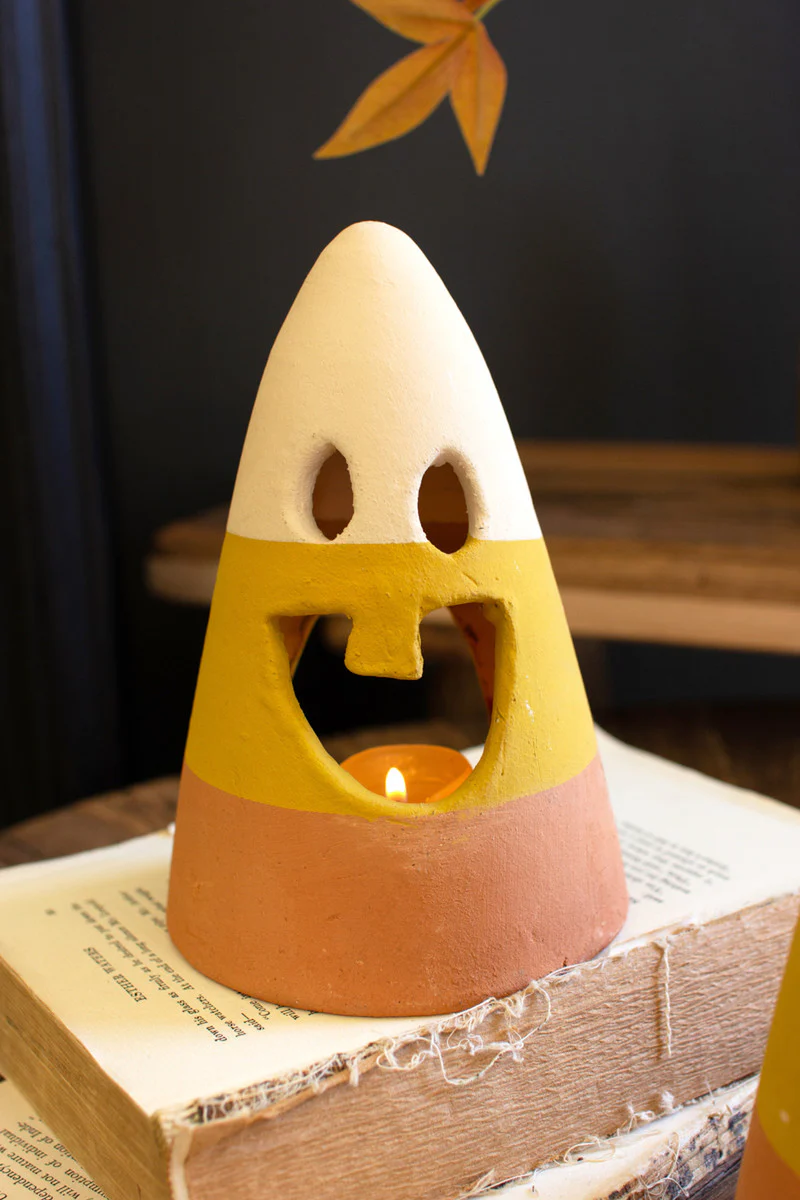 Set Of Two Candy Corn Lanterns By Kalalou - Image 3