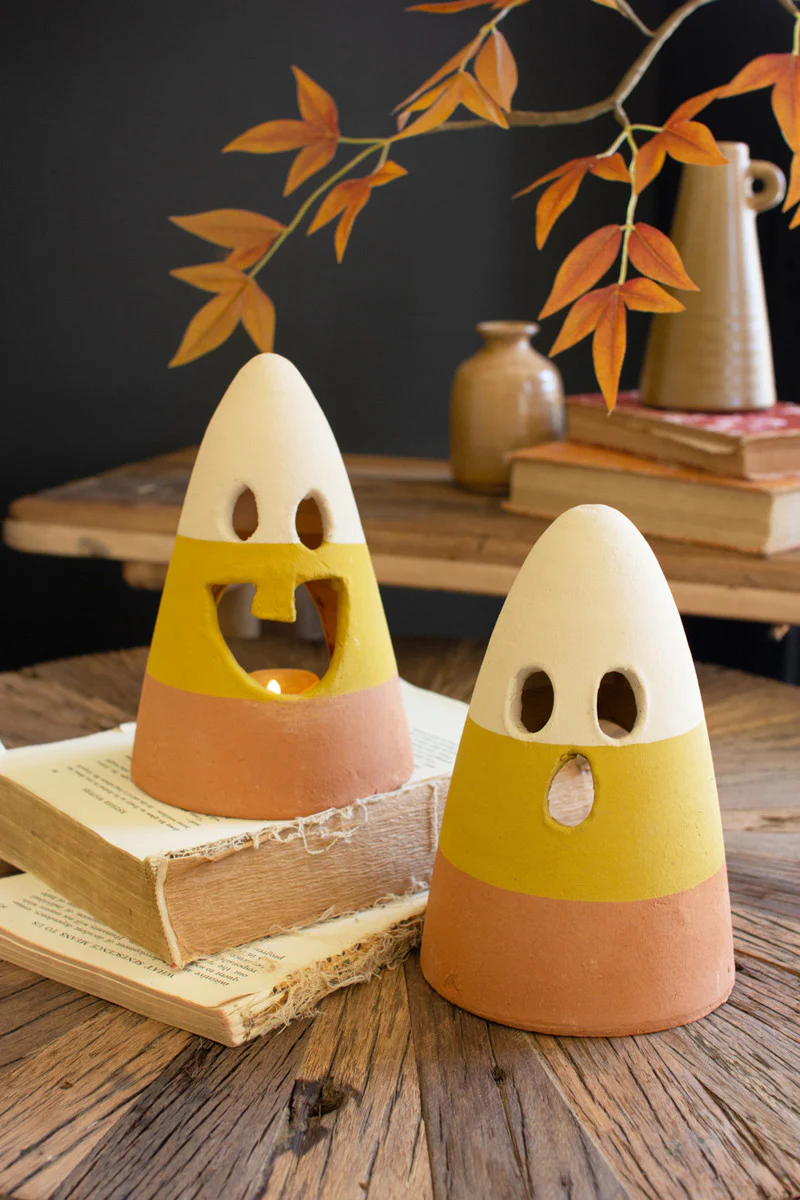 Set Of Two Candy Corn Lanterns By Kalalou - Image 4