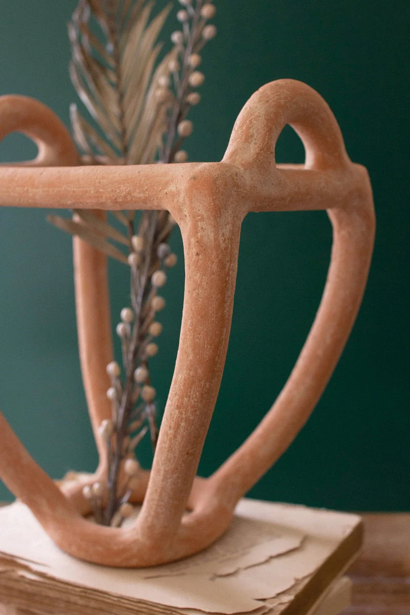 Set Of Two Clay Fruit Basket Sculptures By Kalalou - Image 6