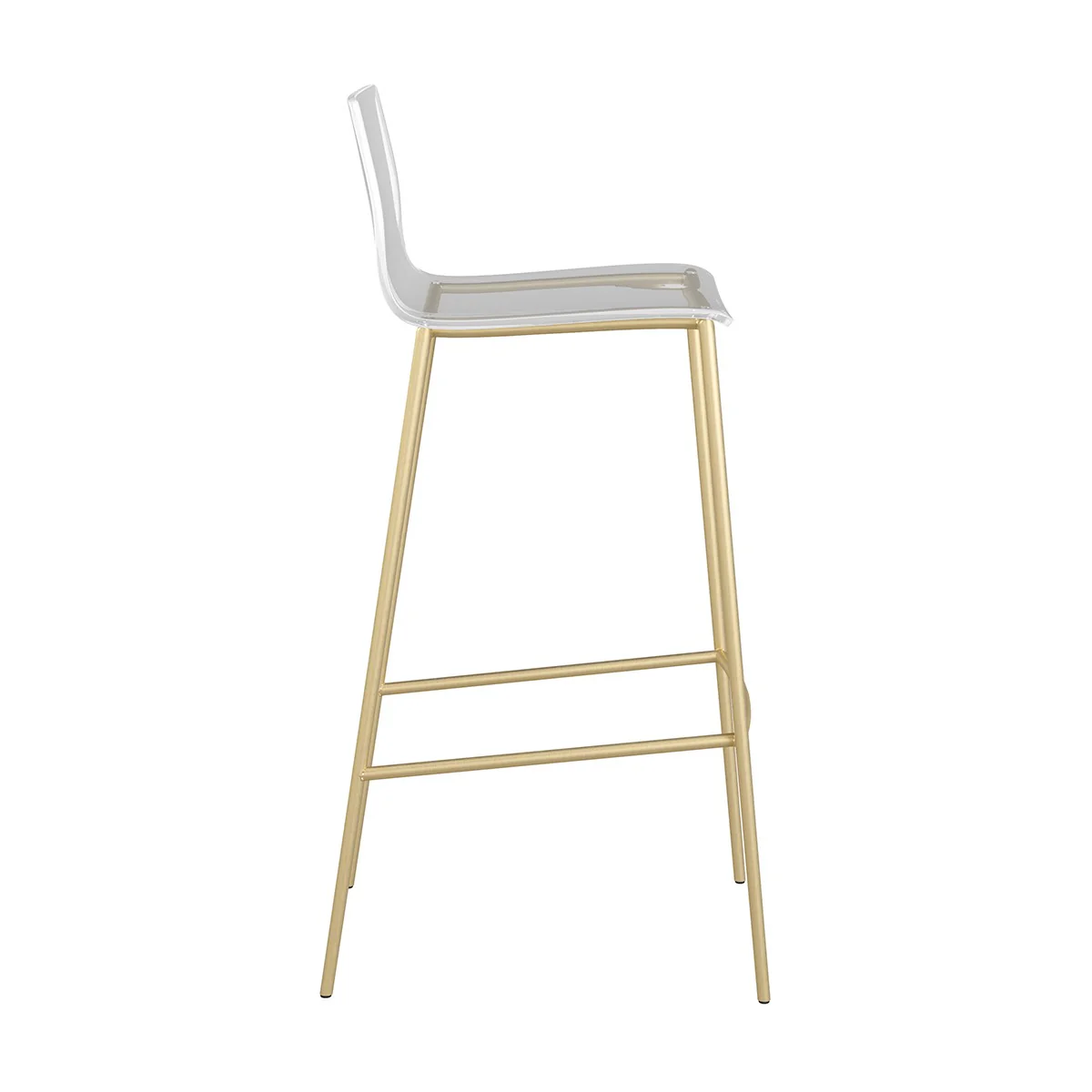 Set of Two Contemporary Acrylic and Gold Bar Stools By Homeroots - Image 3