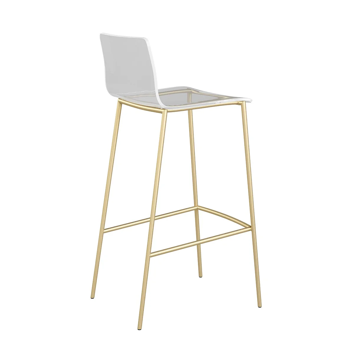 Set of Two Contemporary Acrylic and Gold Bar Stools By Homeroots - Image 4