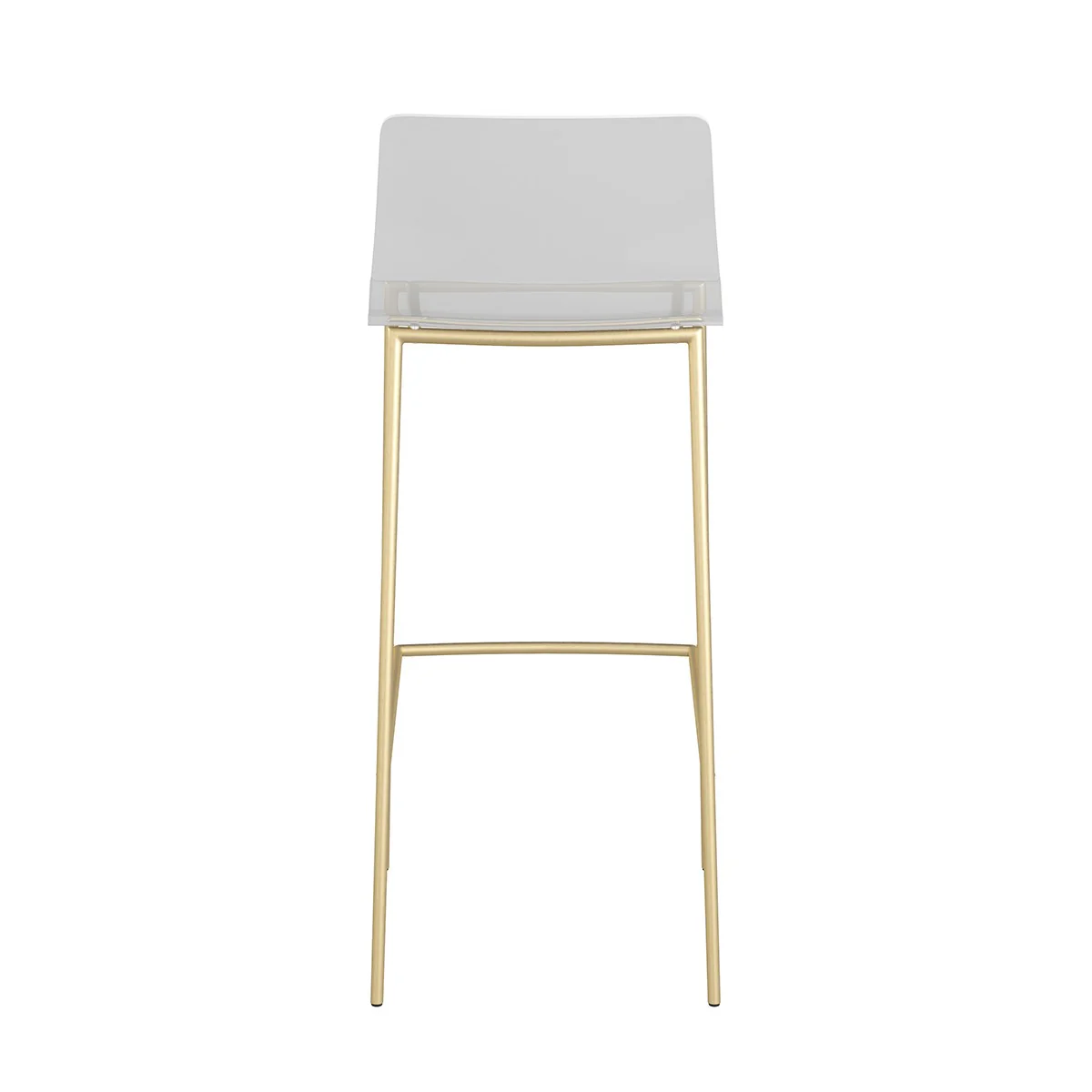 Set of Two Contemporary Acrylic and Gold Bar Stools By Homeroots - Image 5