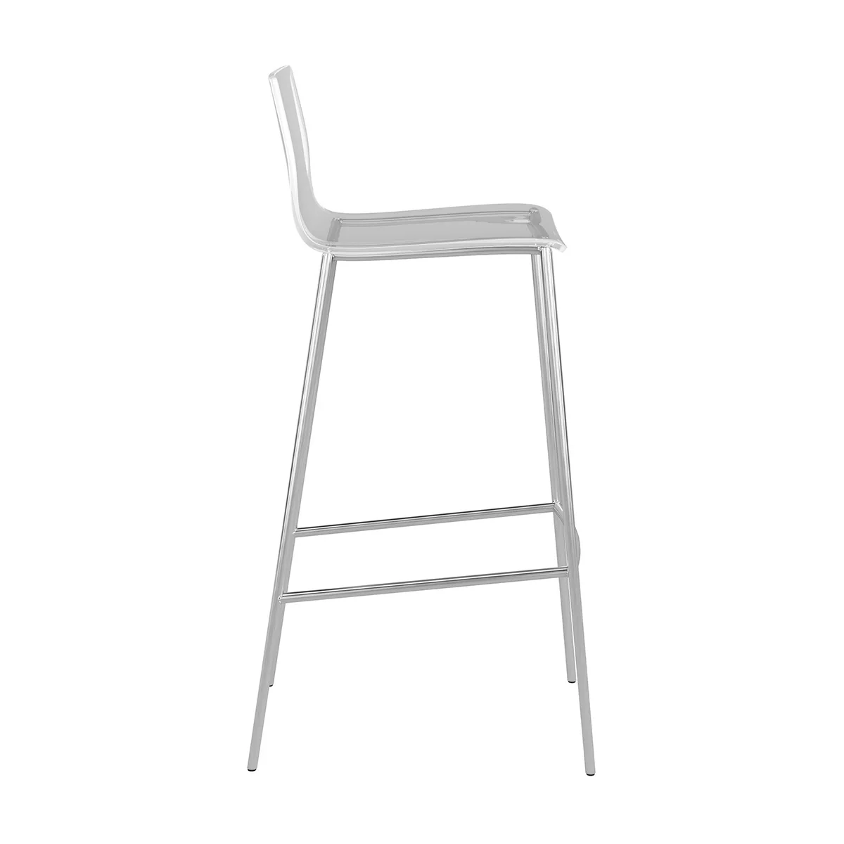 Set of Two Contemporary Acrylic and Nickel Bar Stools By Homeroots - Image 3