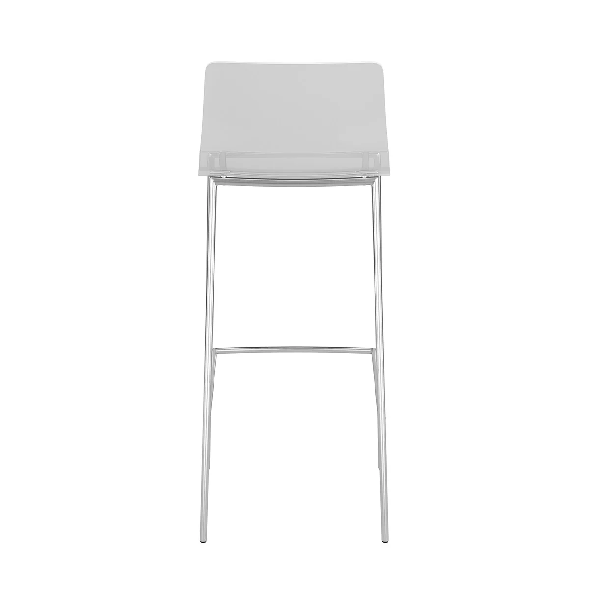 Set of Two Contemporary Acrylic and Nickel Bar Stools By Homeroots - Image 4