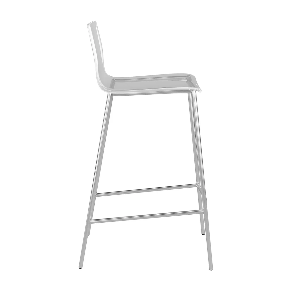 Set of Two Contemporary Acrylic and Nickel Counter Stools By Homeroots - Image 3