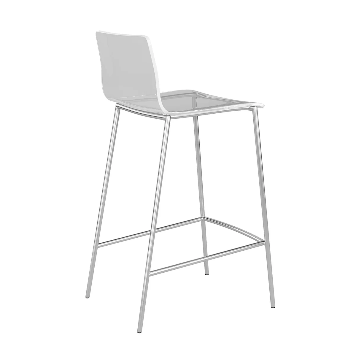 Set of Two Contemporary Acrylic and Nickel Counter Stools By Homeroots - Image 4