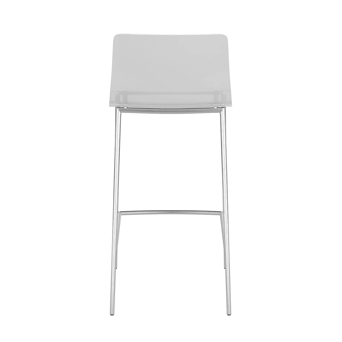 Set of Two Contemporary Acrylic and Nickel Counter Stools By Homeroots - Image 5