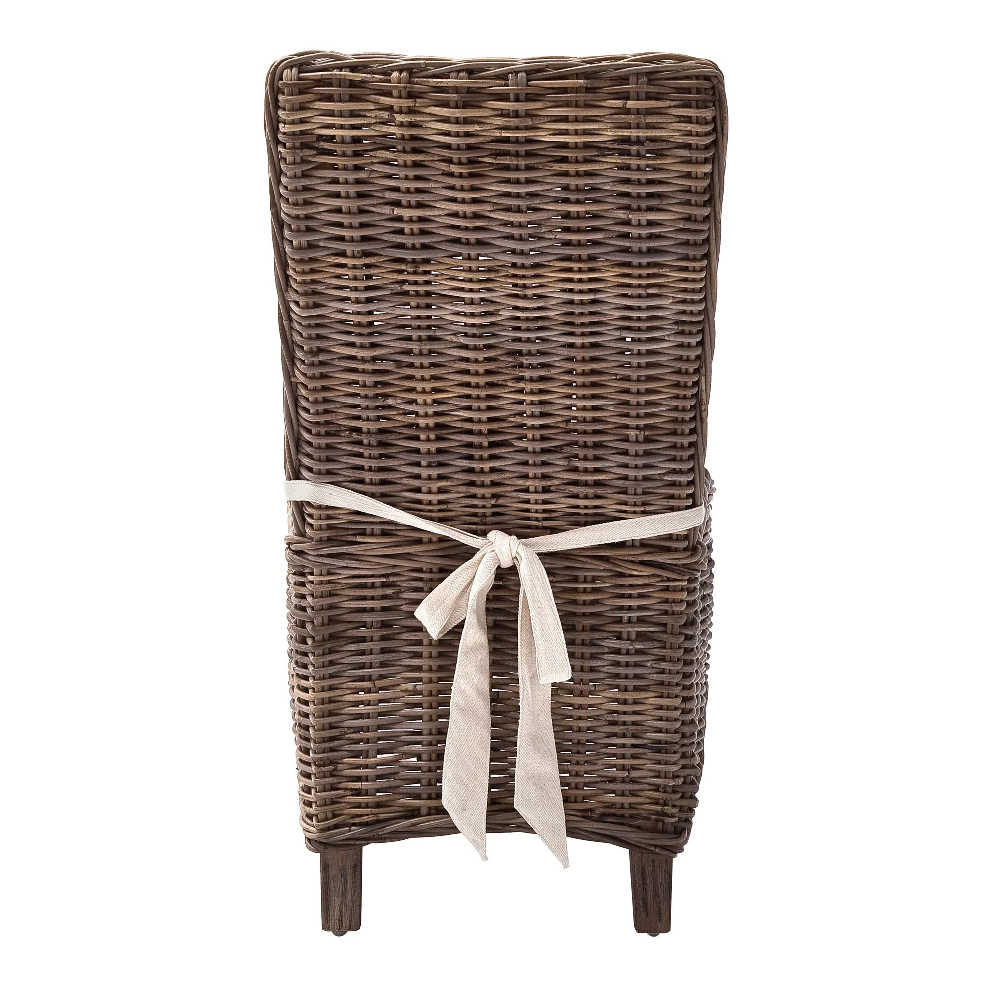 Set of Two Cream And Brown Rattan Dining Parsons Chairs By Homeroots - Image 6