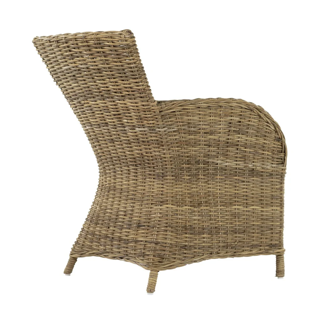 Set of Two Cream And Tan Rattan Dining Arm Chairs By Homeroots - Image 5