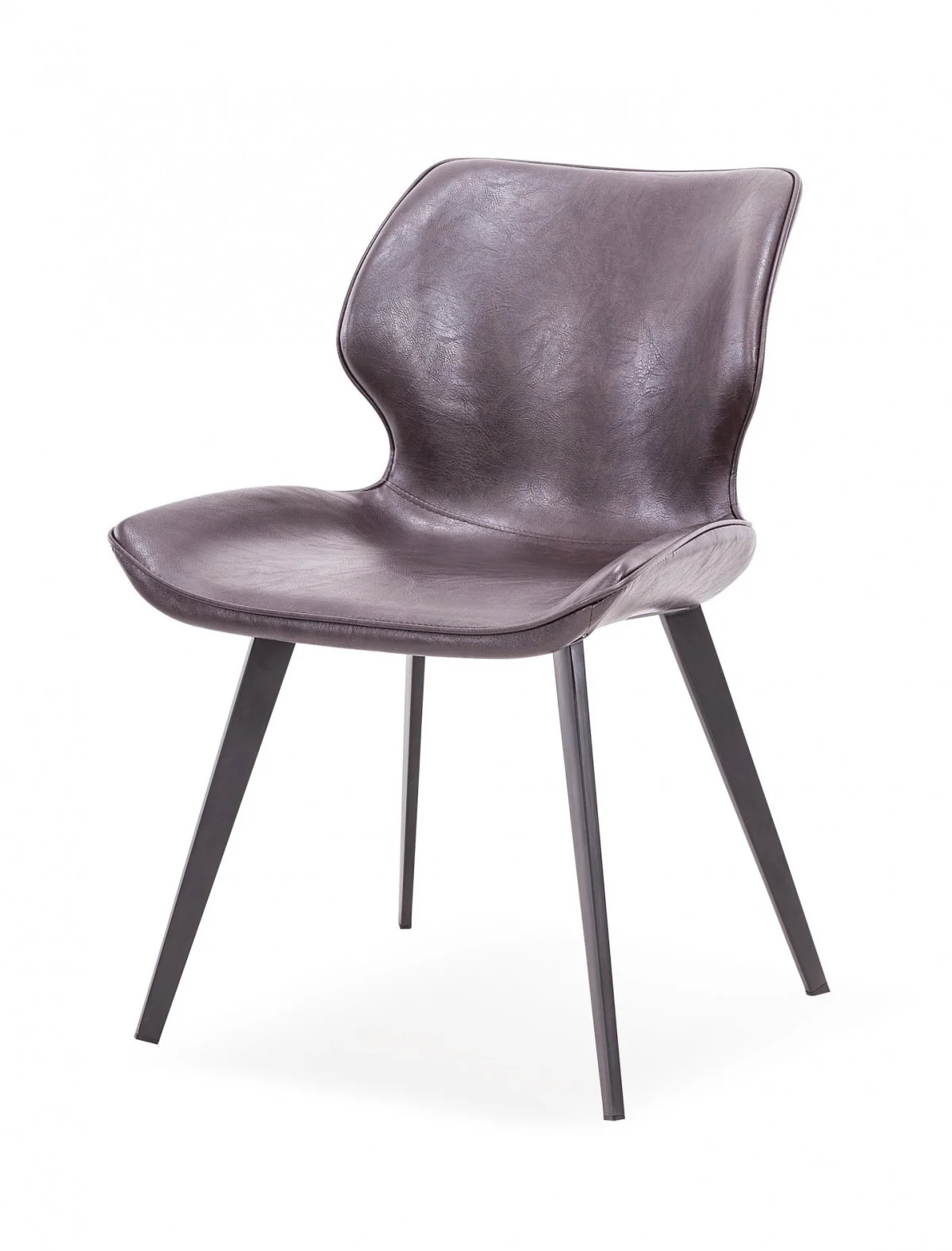 Set of Two Dark Brown And Black Upholstered Faux Leather Dining Side Chairs By Homeroots - Image 4
