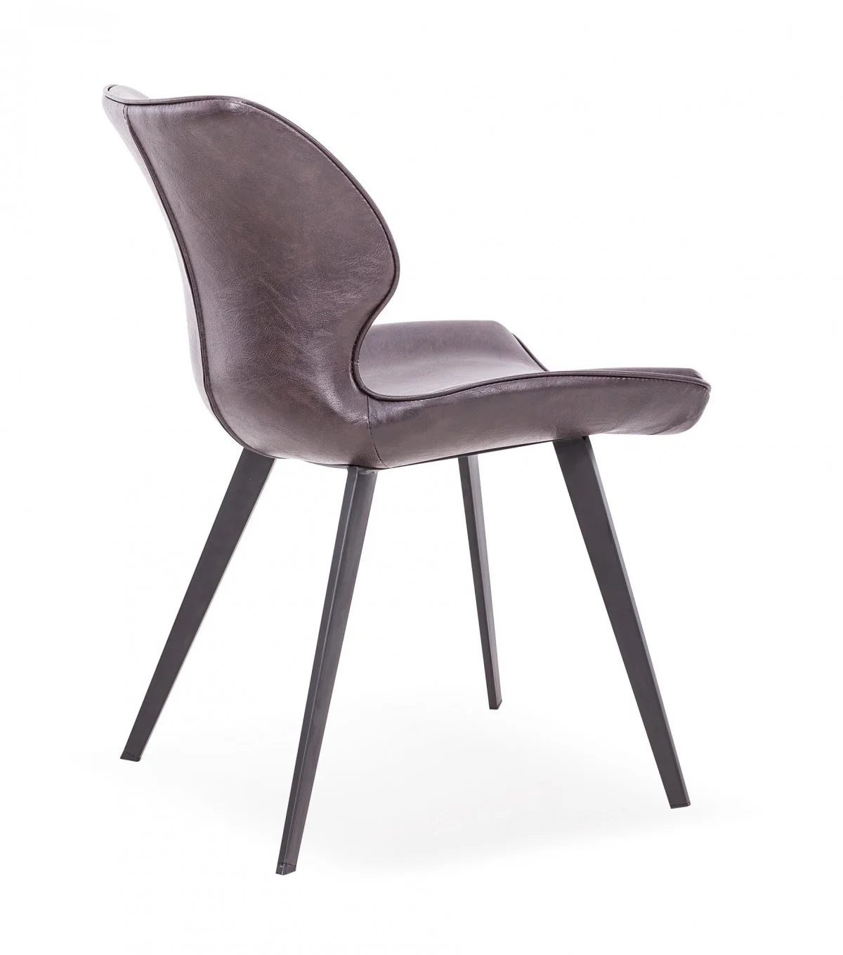 Set of Two Dark Brown And Black Upholstered Faux Leather Dining Side Chairs By Homeroots - Image 5