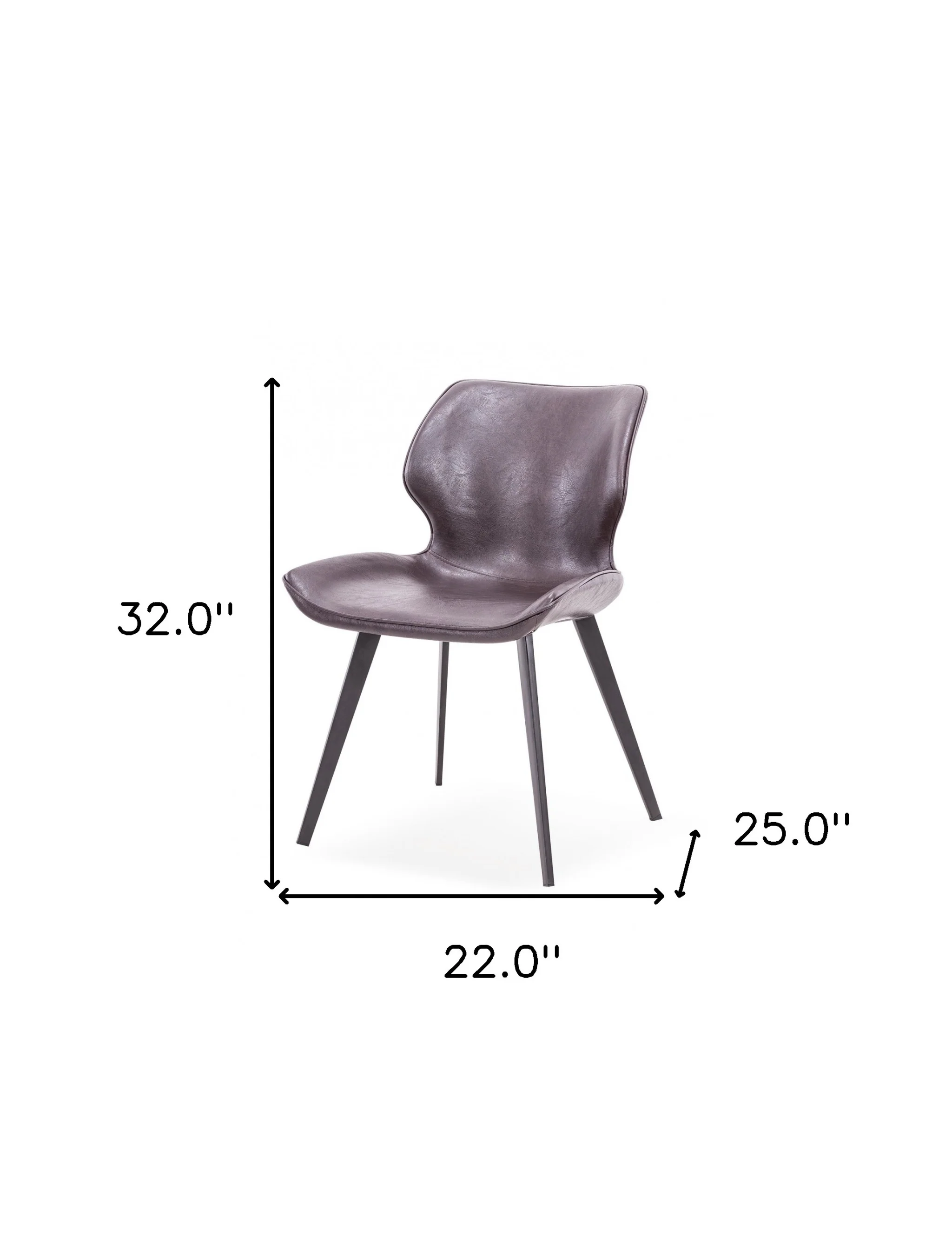 Set of Two Dark Brown And Black Upholstered Faux Leather Dining Side Chairs By Homeroots - Image 6