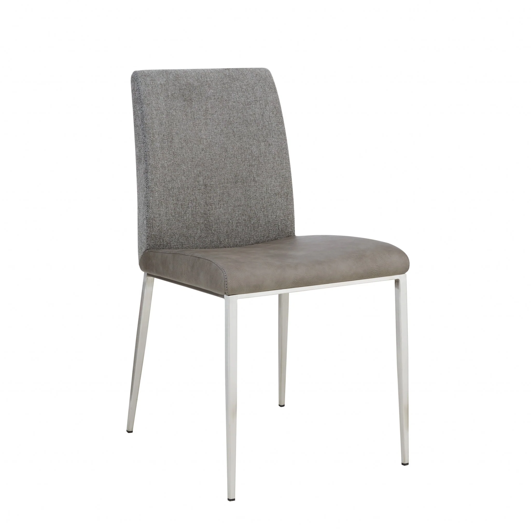 Set of Two Dark Brown and Gray Stainless Steel Chairs By Homeroots - Image 10