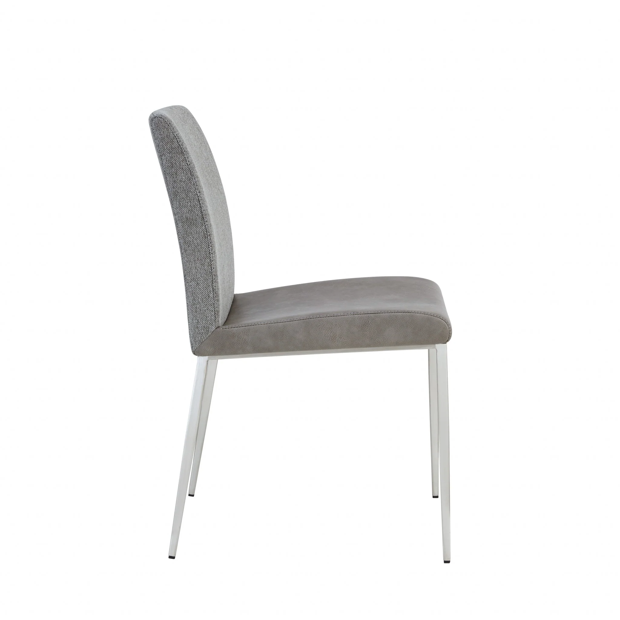 Set of Two Dark Brown and Gray Stainless Steel Chairs By Homeroots - Image 11