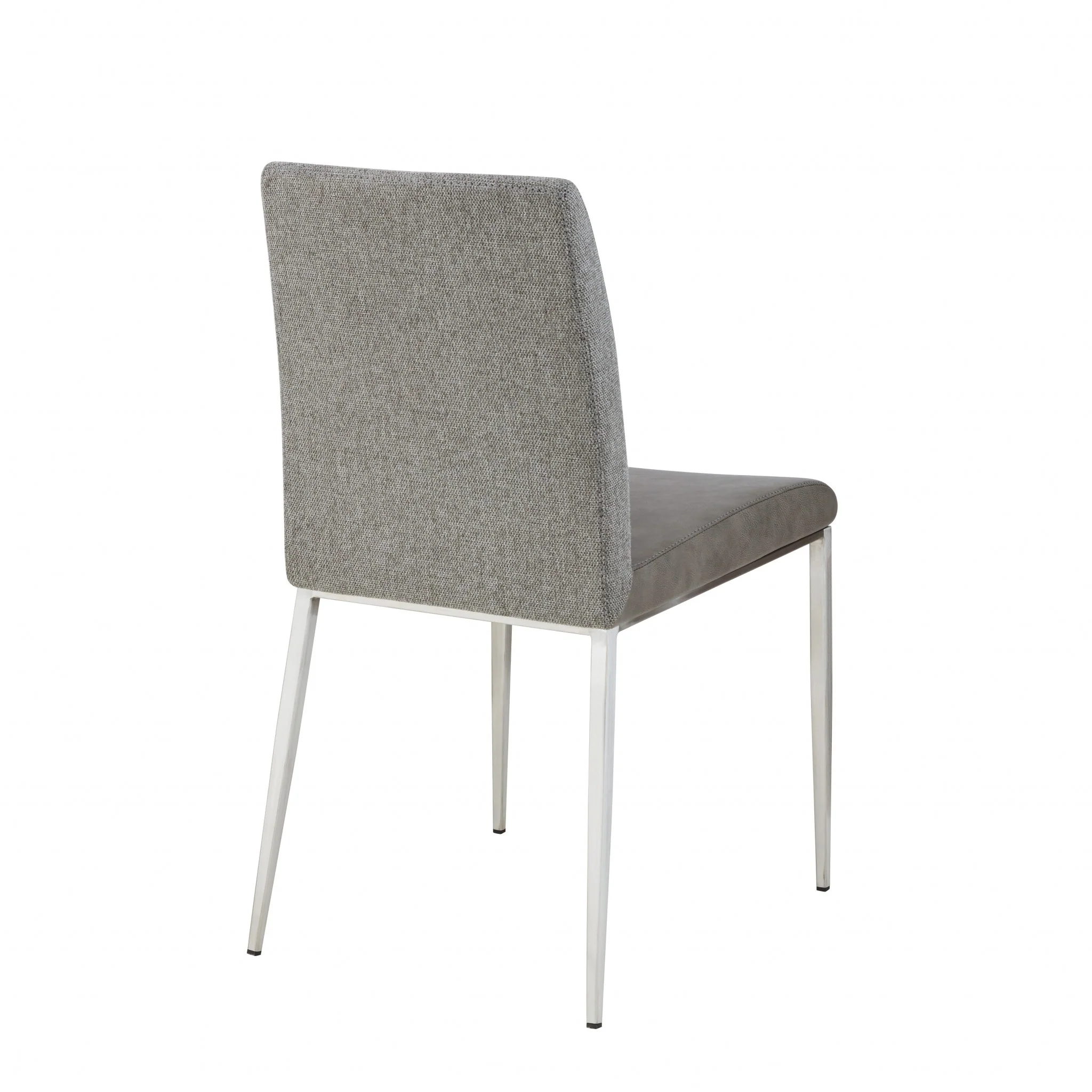 Set of Two Dark Brown and Gray Stainless Steel Chairs By Homeroots - Image 12