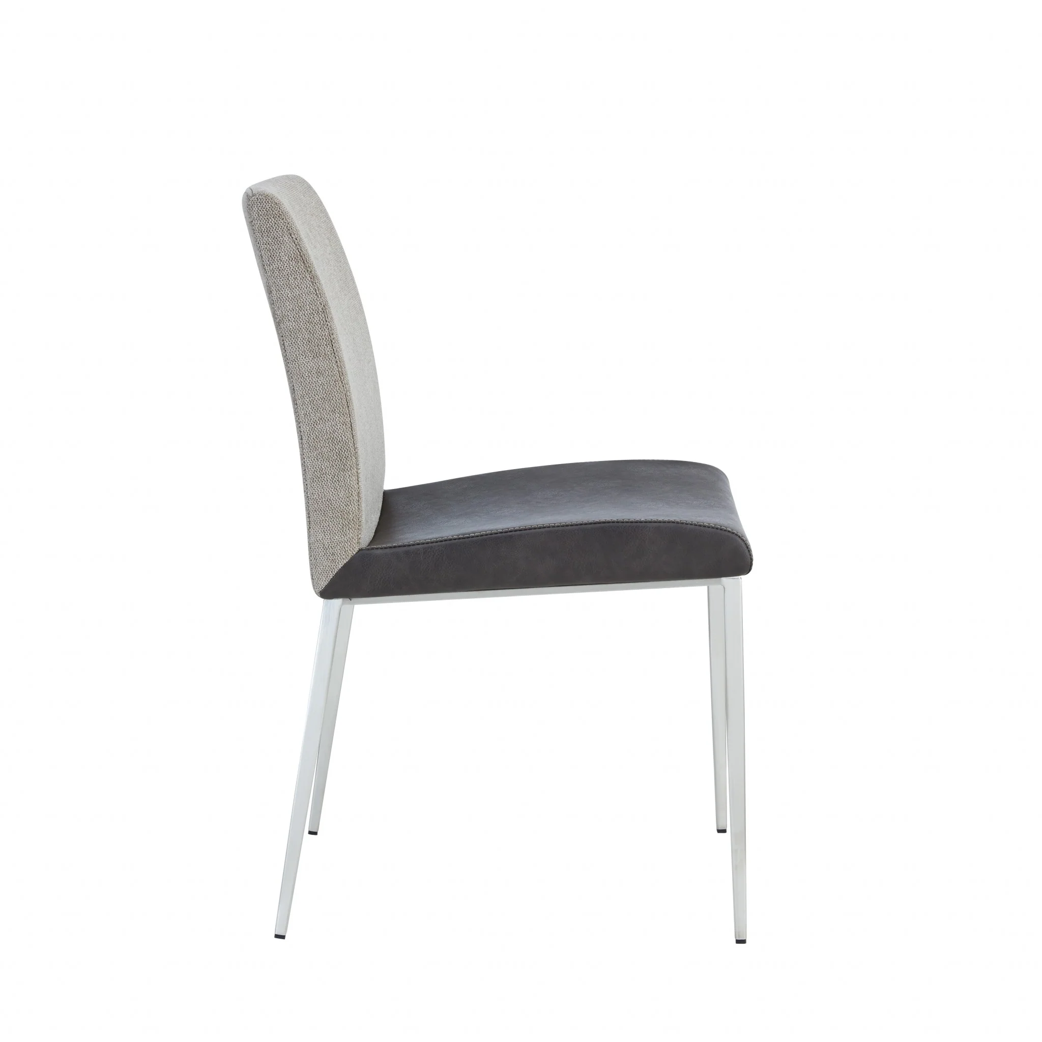Set of Two Dark Brown and Gray Stainless Steel Chairs By Homeroots - Image 4