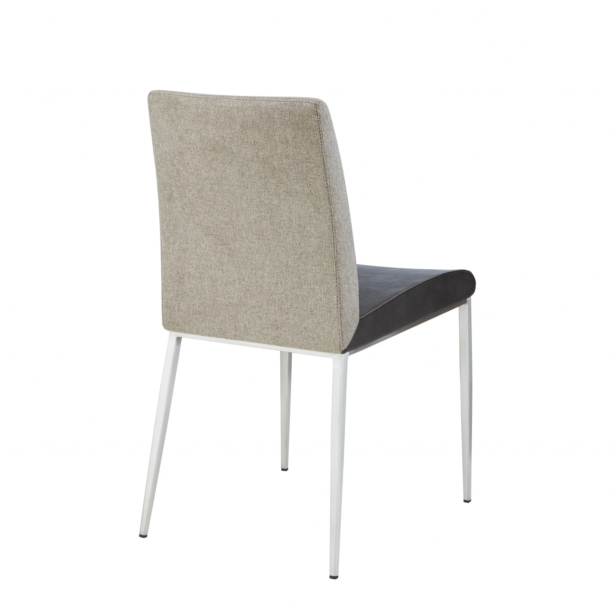 Set of Two Dark Brown and Gray Stainless Steel Chairs By Homeroots - Image 5