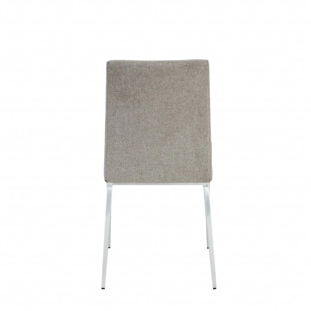Set of Two Dark Brown and Gray Stainless Steel Chairs By Homeroots - Image 6