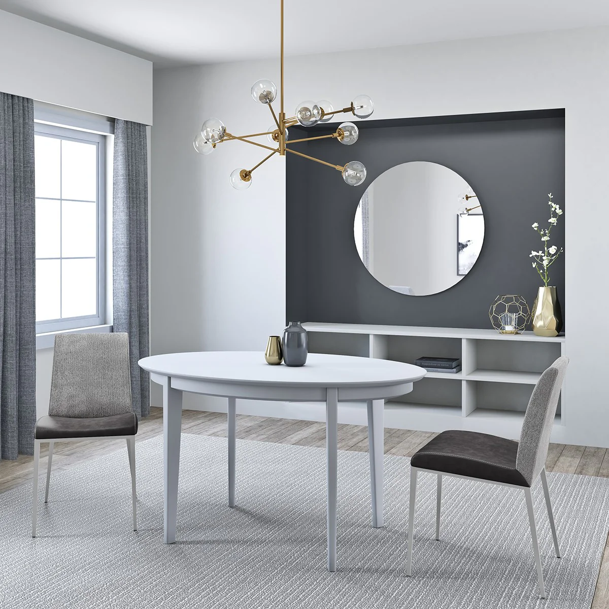 Set of Two Dark Brown and Gray Stainless Steel Chairs By Homeroots - Image 8