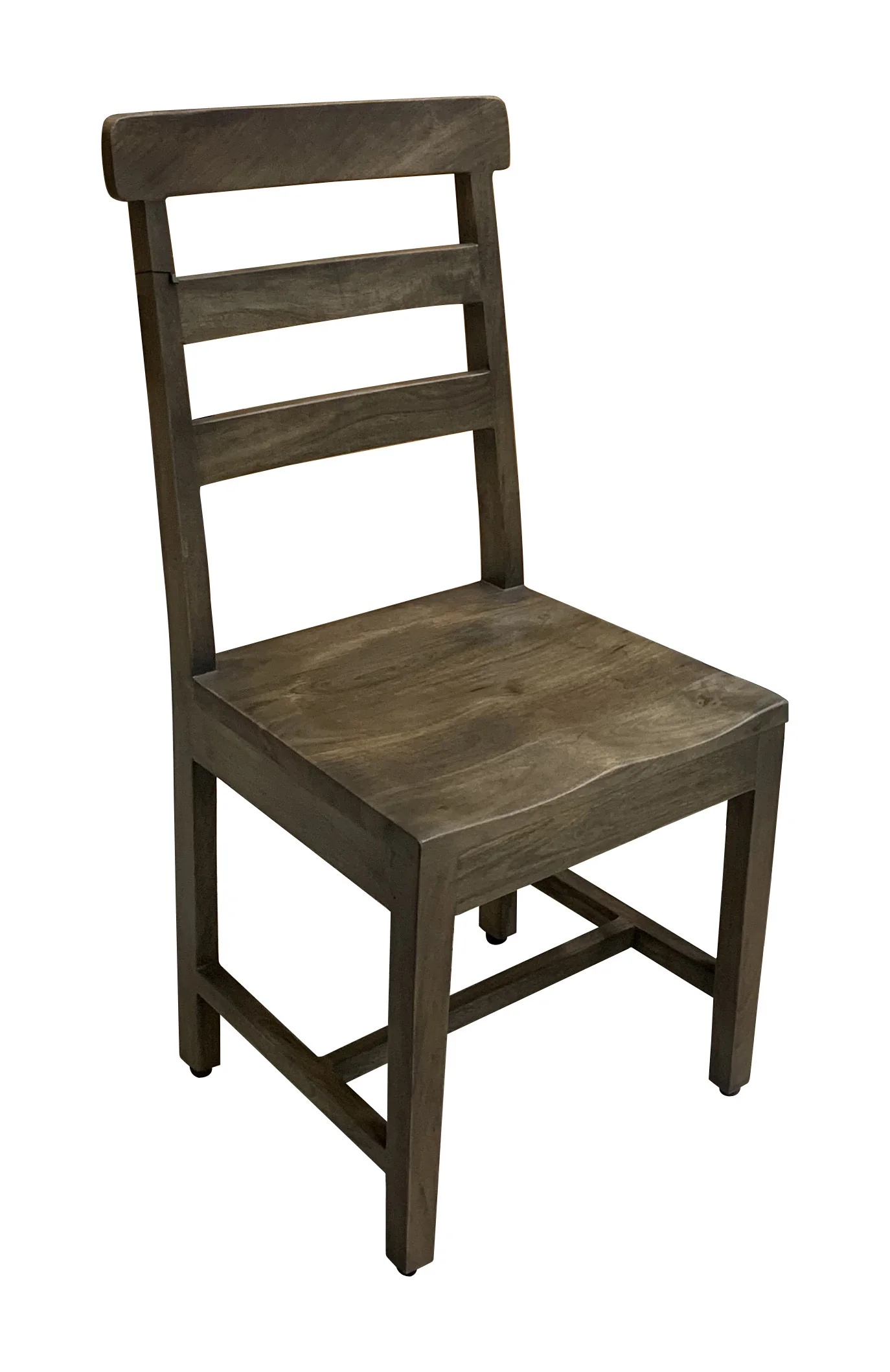 Set of Two Dark Brown Wood Ladder Back Dining Side Chairs By Homeroots - Image 2