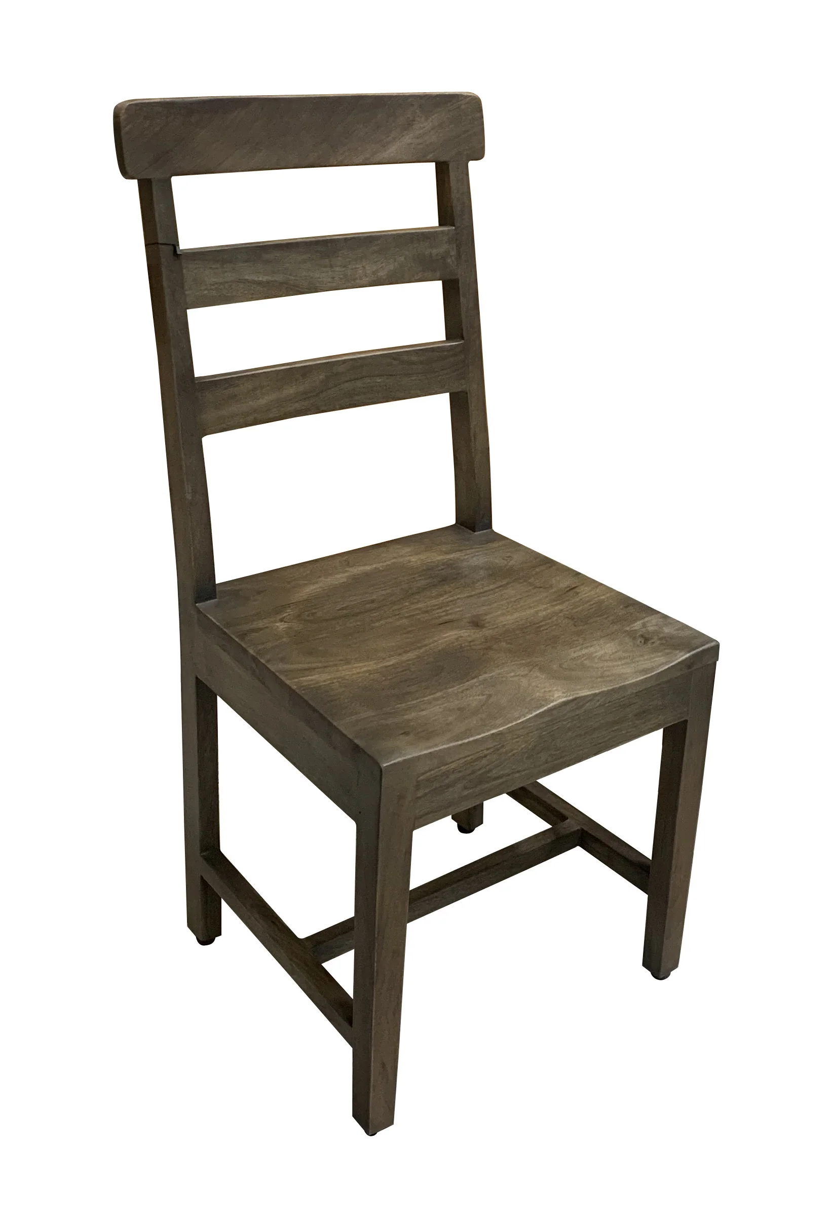 Set of Two Dark Brown Wood Ladder Back Dining Side Chairs By Homeroots - Image 3
