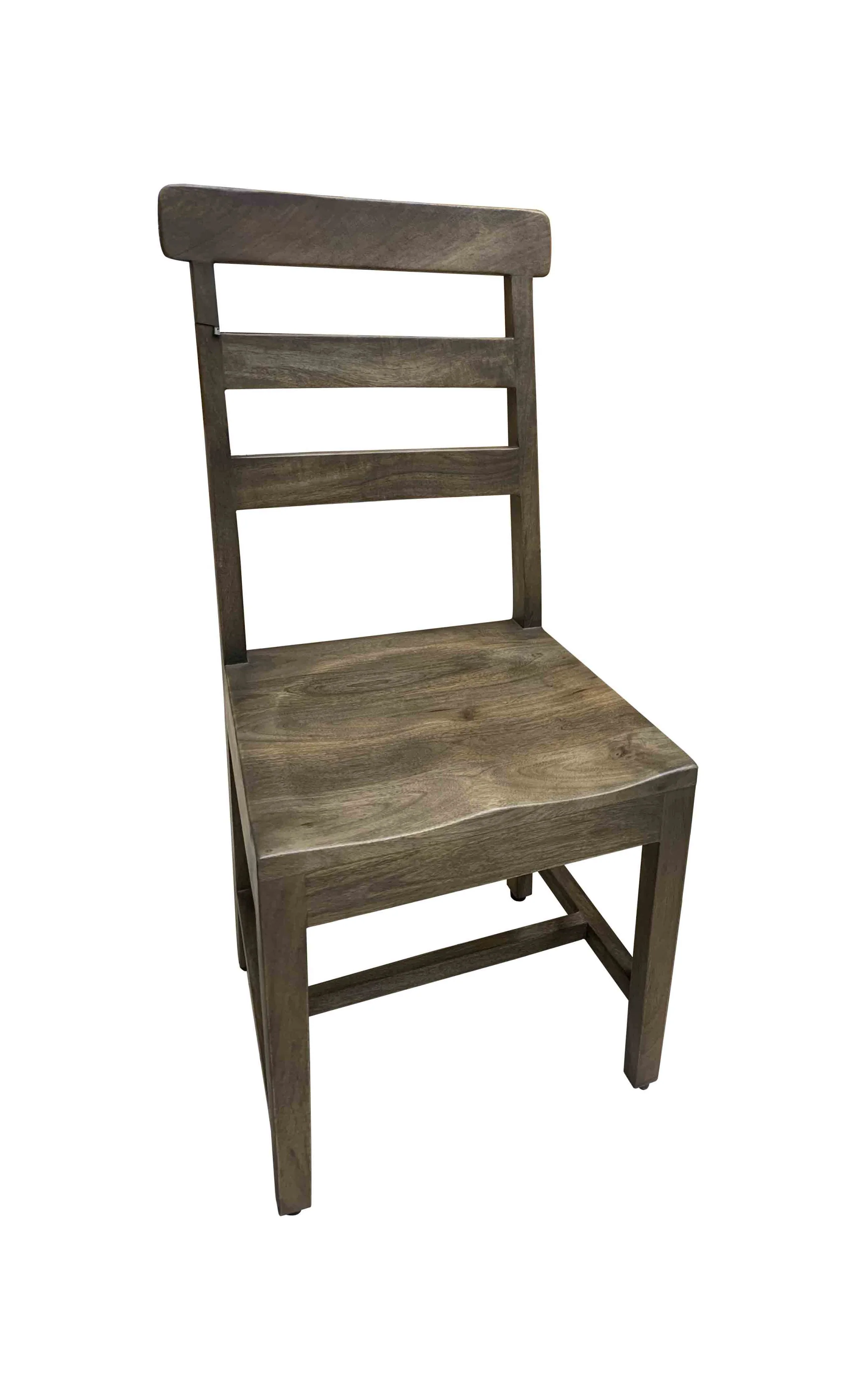 Set of Two Dark Brown Wood Ladder Back Dining Side Chairs By Homeroots - Image 4