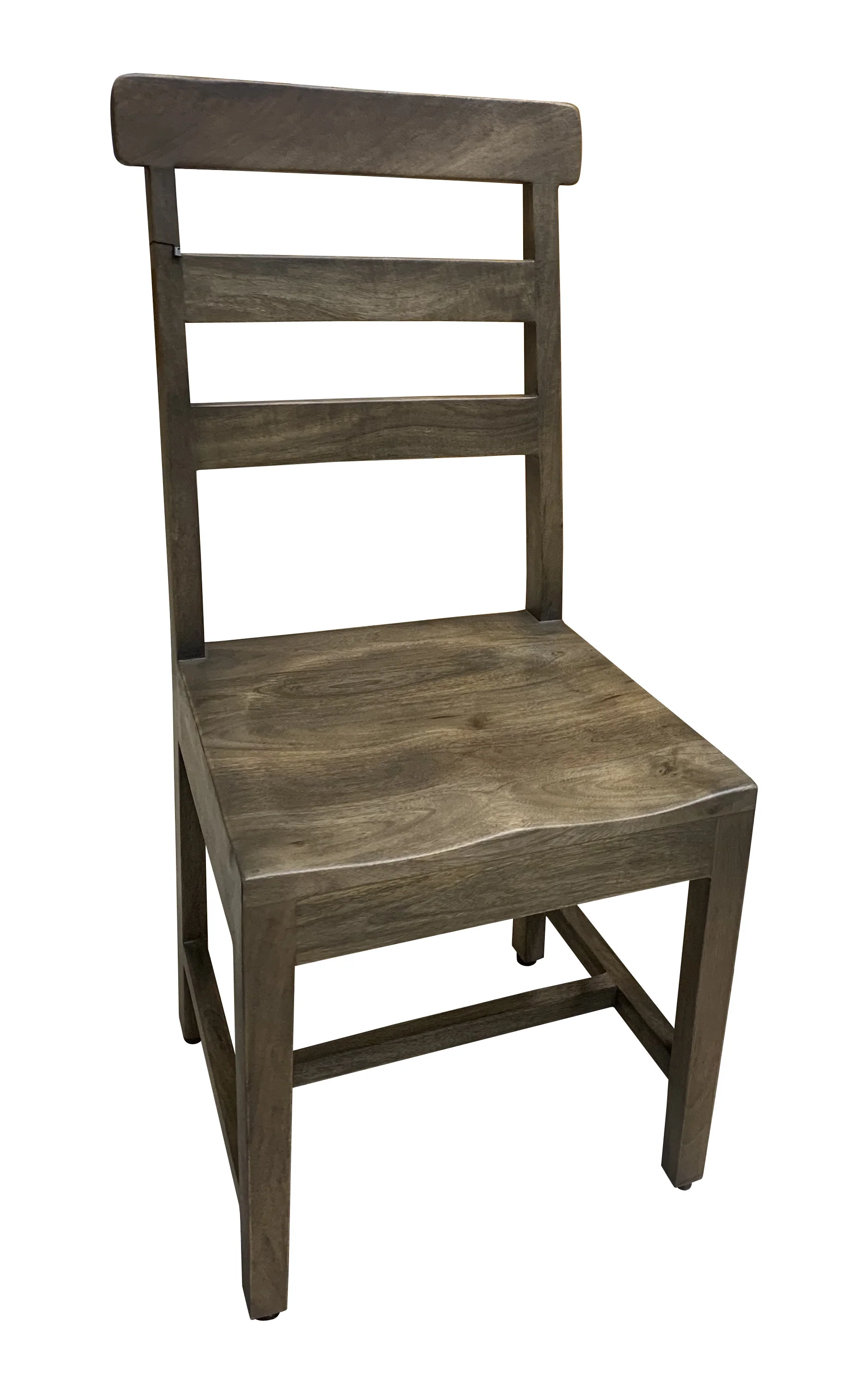 Set of Two Dark Brown Wood Ladder Back Dining Side Chairs By Homeroots - Image 5