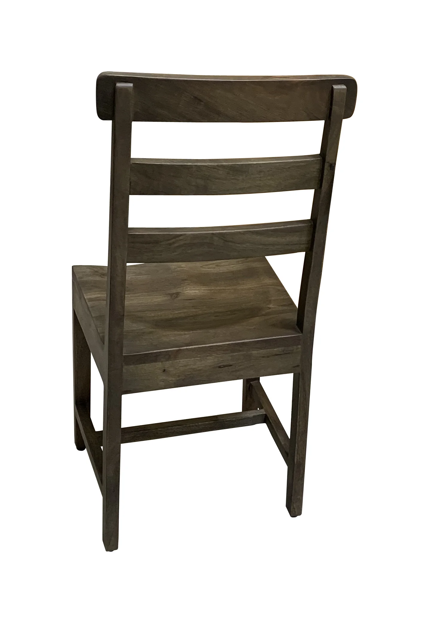 Set of Two Dark Brown Wood Ladder Back Dining Side Chairs By Homeroots - Image 6
