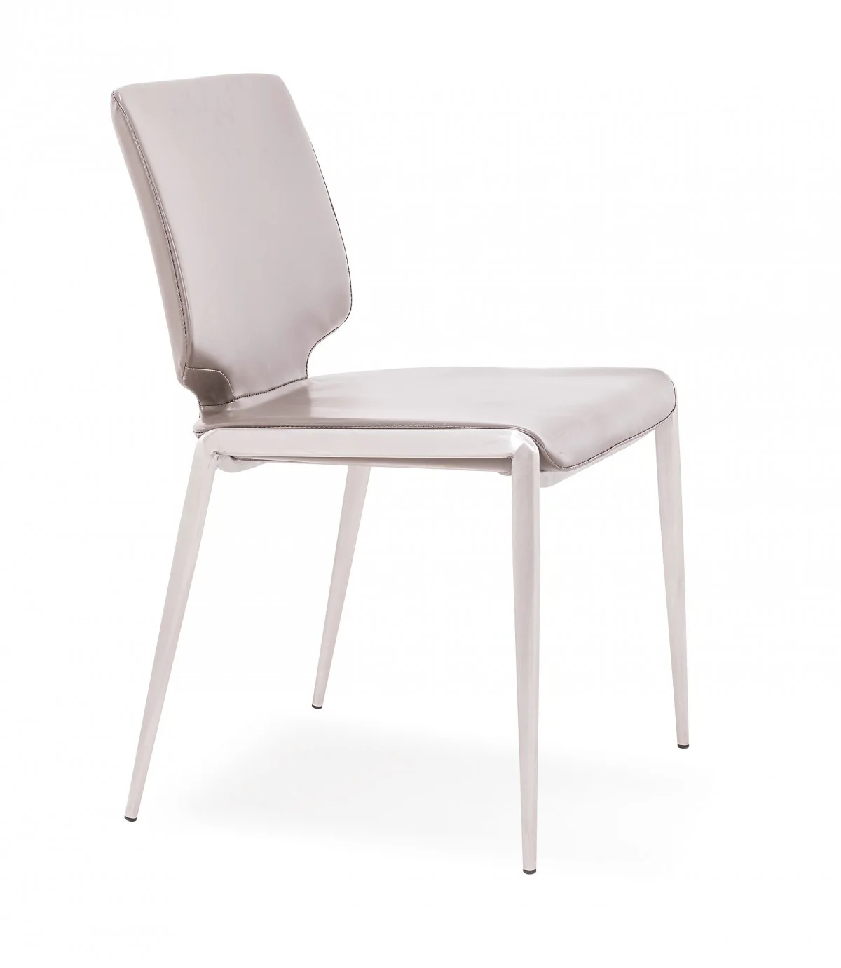 Set of Two Dark Gray And Silver Upholstered Faux Leather Dining Side Chairs By Homeroots - Image 5