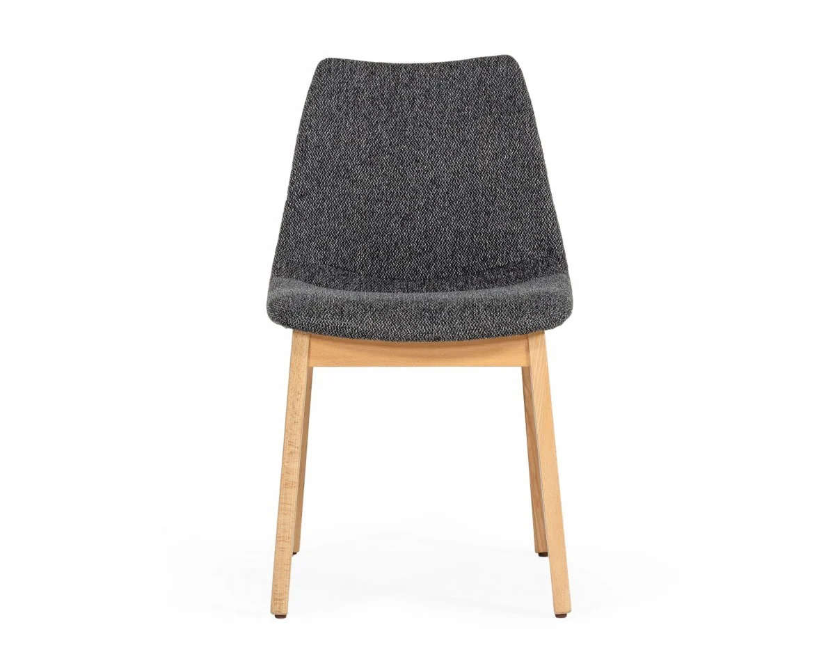 Set of Two Dark Gray Fabric Dining Chairs By Homeroots - Image 2