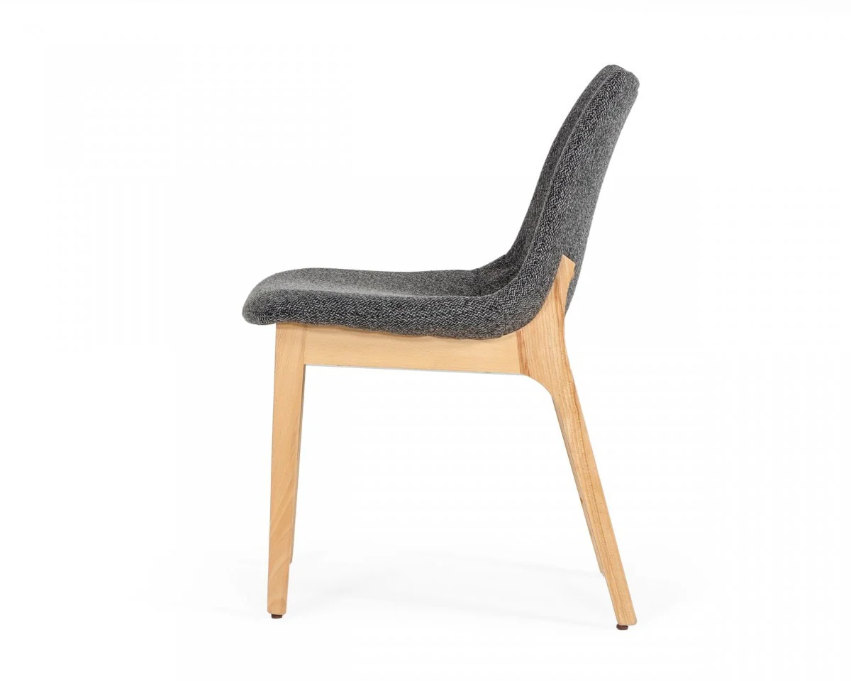 Set of Two Dark Gray Fabric Dining Chairs By Homeroots - Image 3