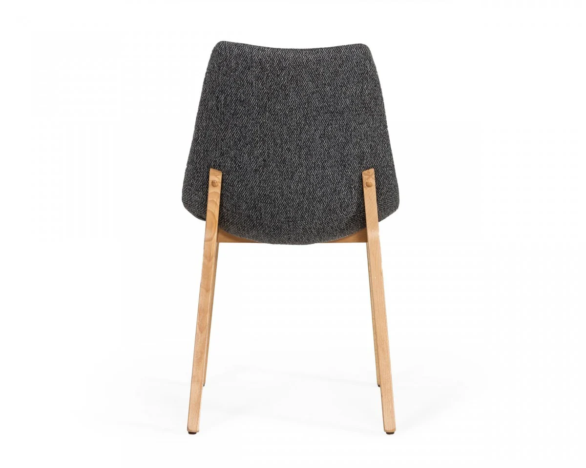 Set of Two Dark Gray Fabric Dining Chairs By Homeroots - Image 4