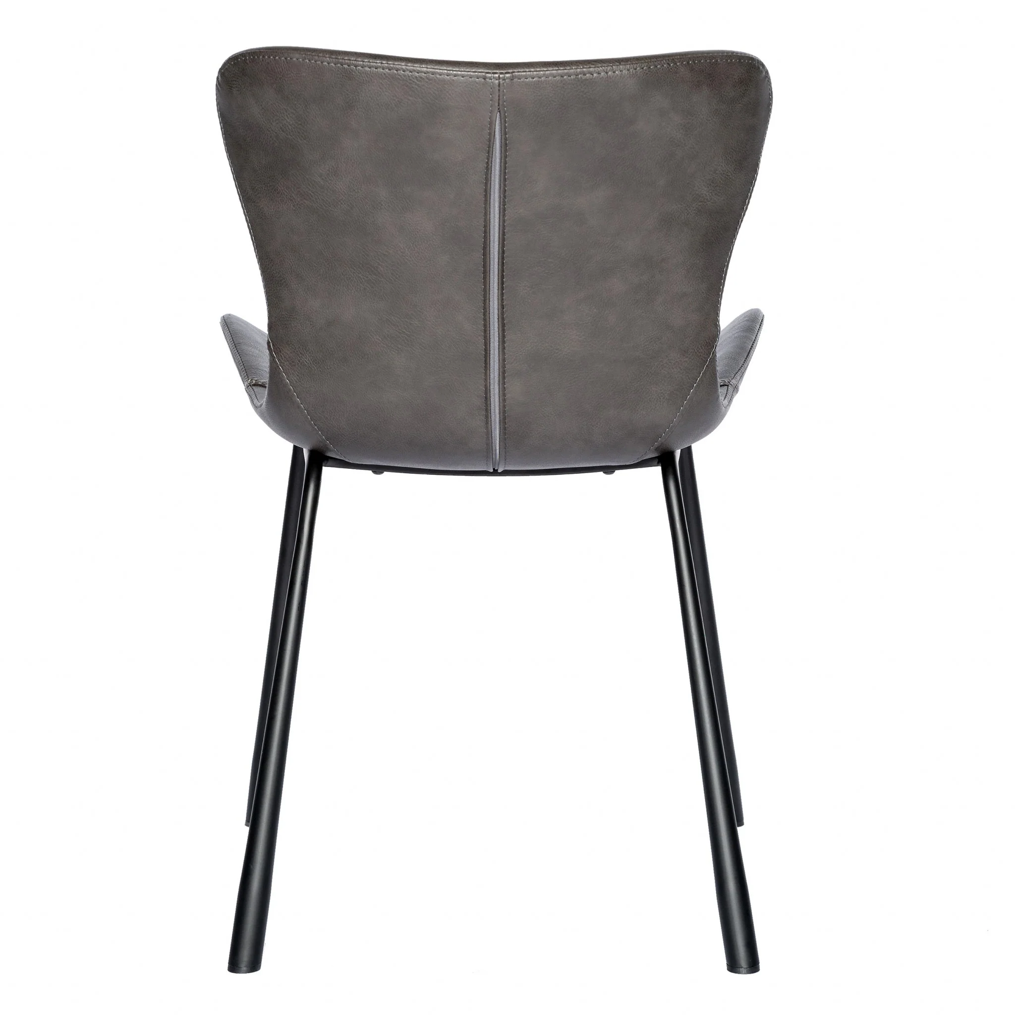 Set Of Two Dark Gray Faux Faux Leather Side Chairs By Homeroots - Image 5