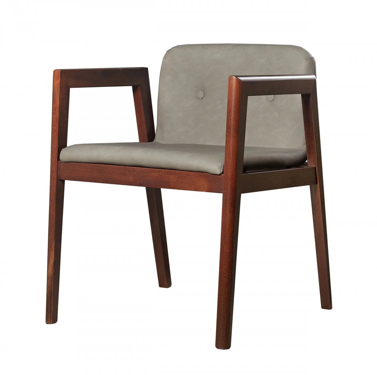 Set of Two Dark Gray Faux Leather Dining Chairs By Homeroots - Image 2
