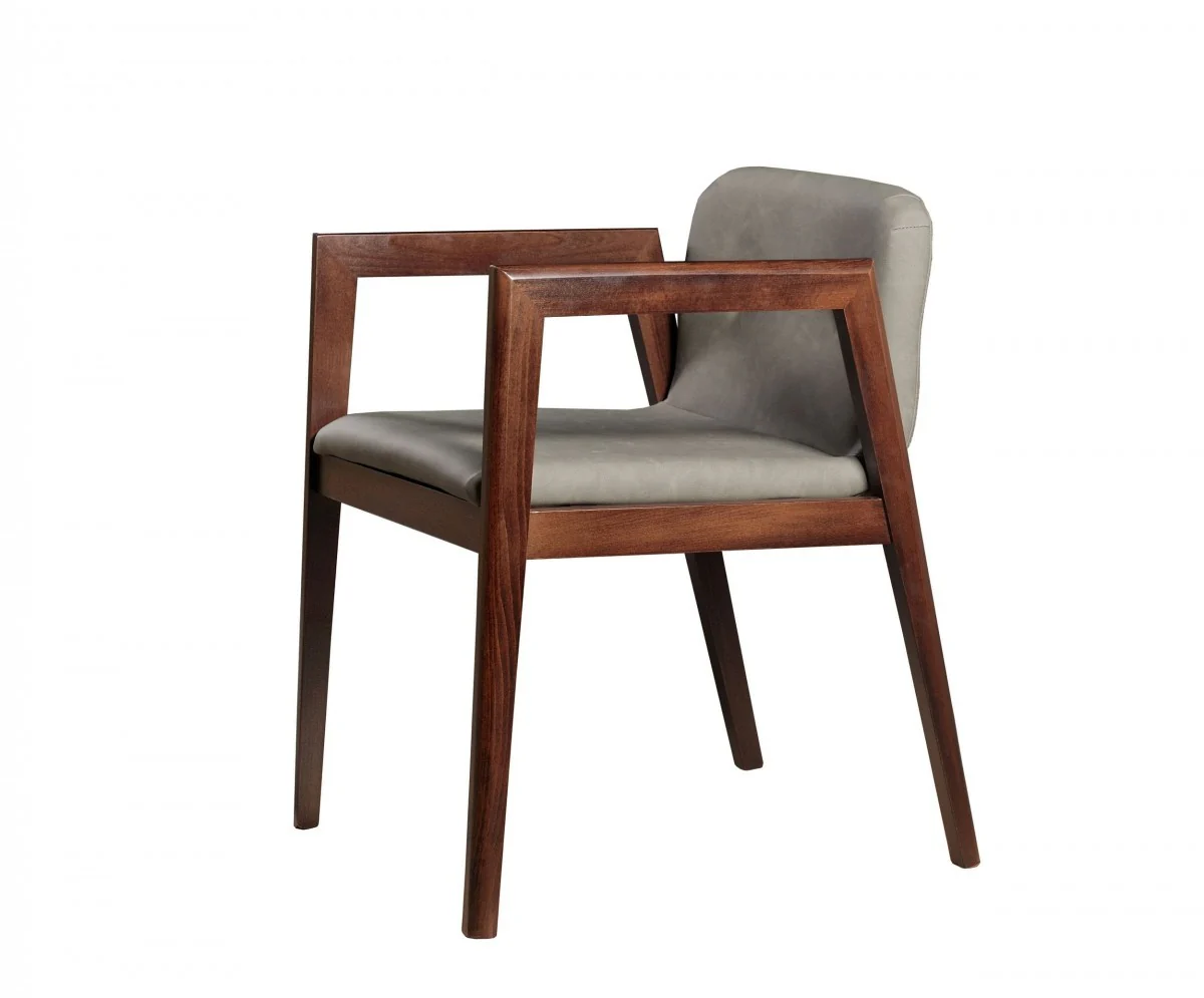 Set of Two Dark Gray Faux Leather Dining Chairs By Homeroots - Image 4