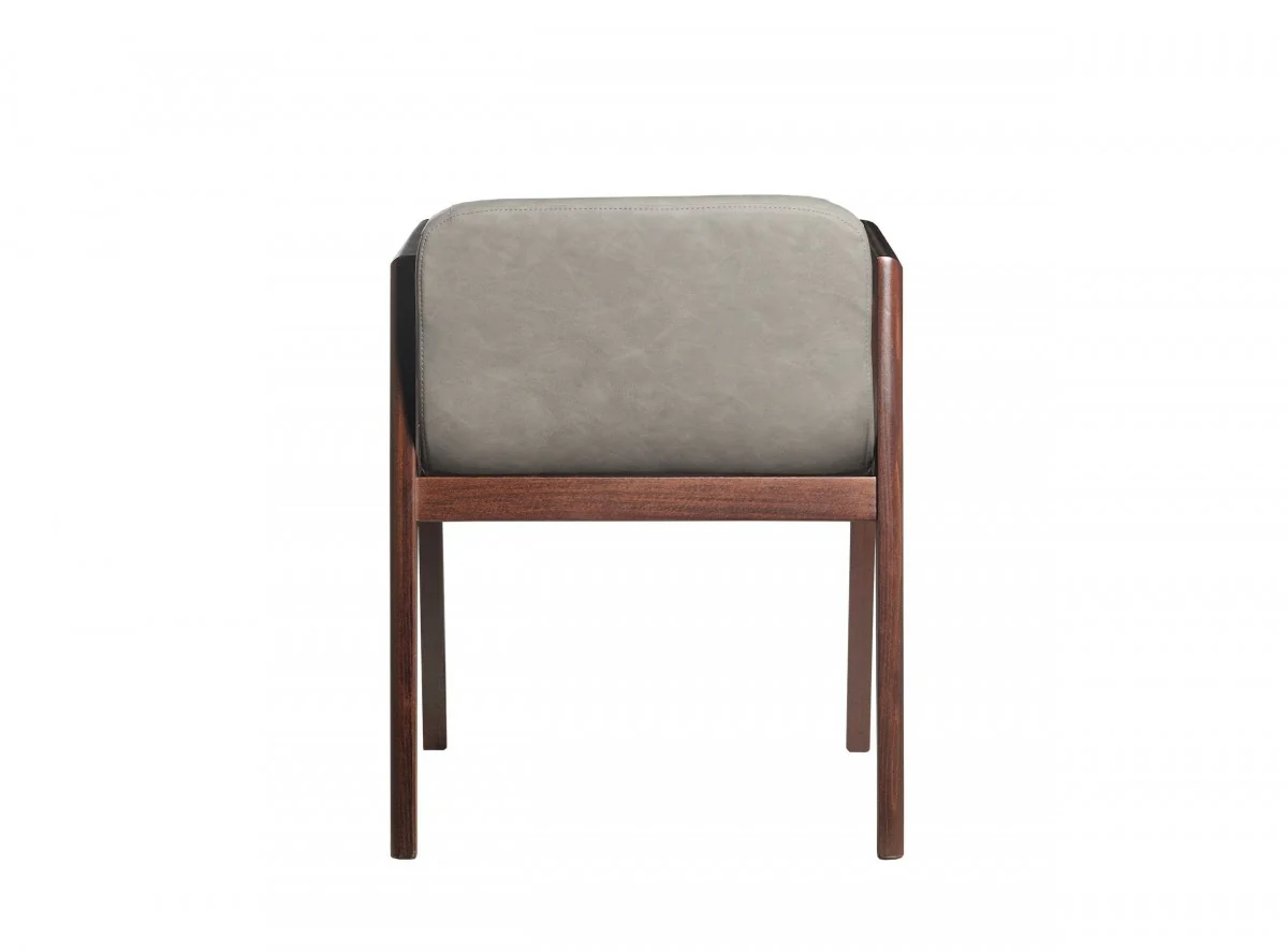 Set of Two Dark Gray Faux Leather Dining Chairs By Homeroots - Image 5