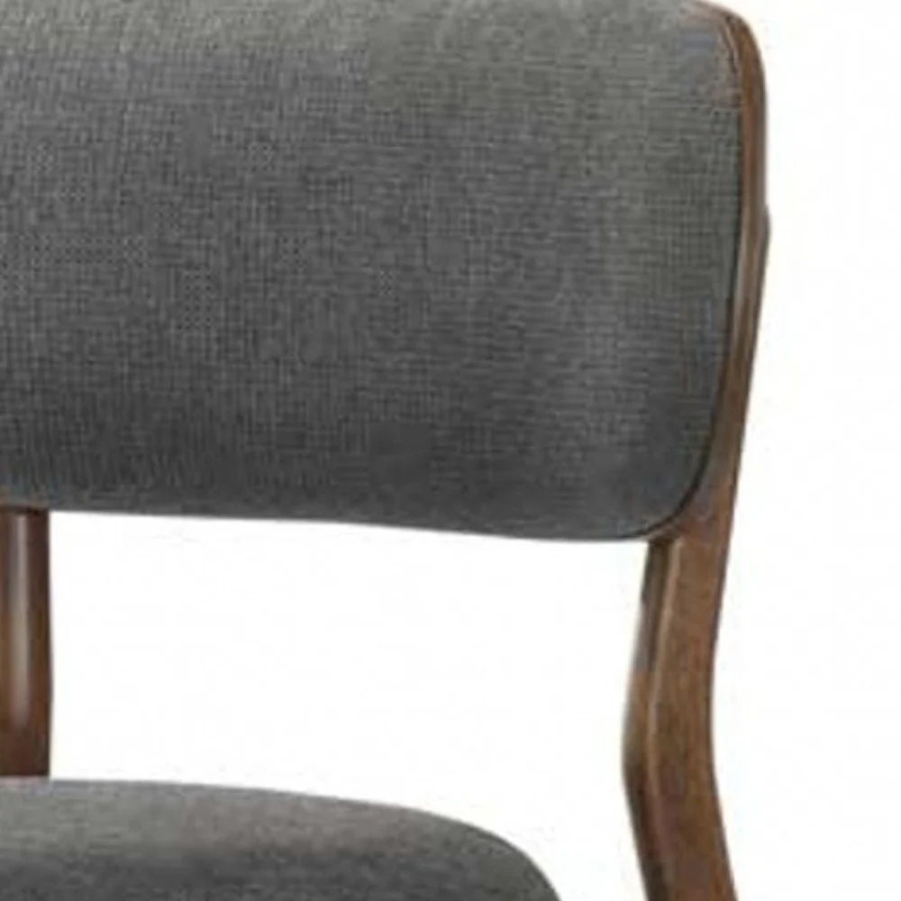 Set of Two Dark Gray Walnut Modern Dining Chairs By Homeroots - Image 3